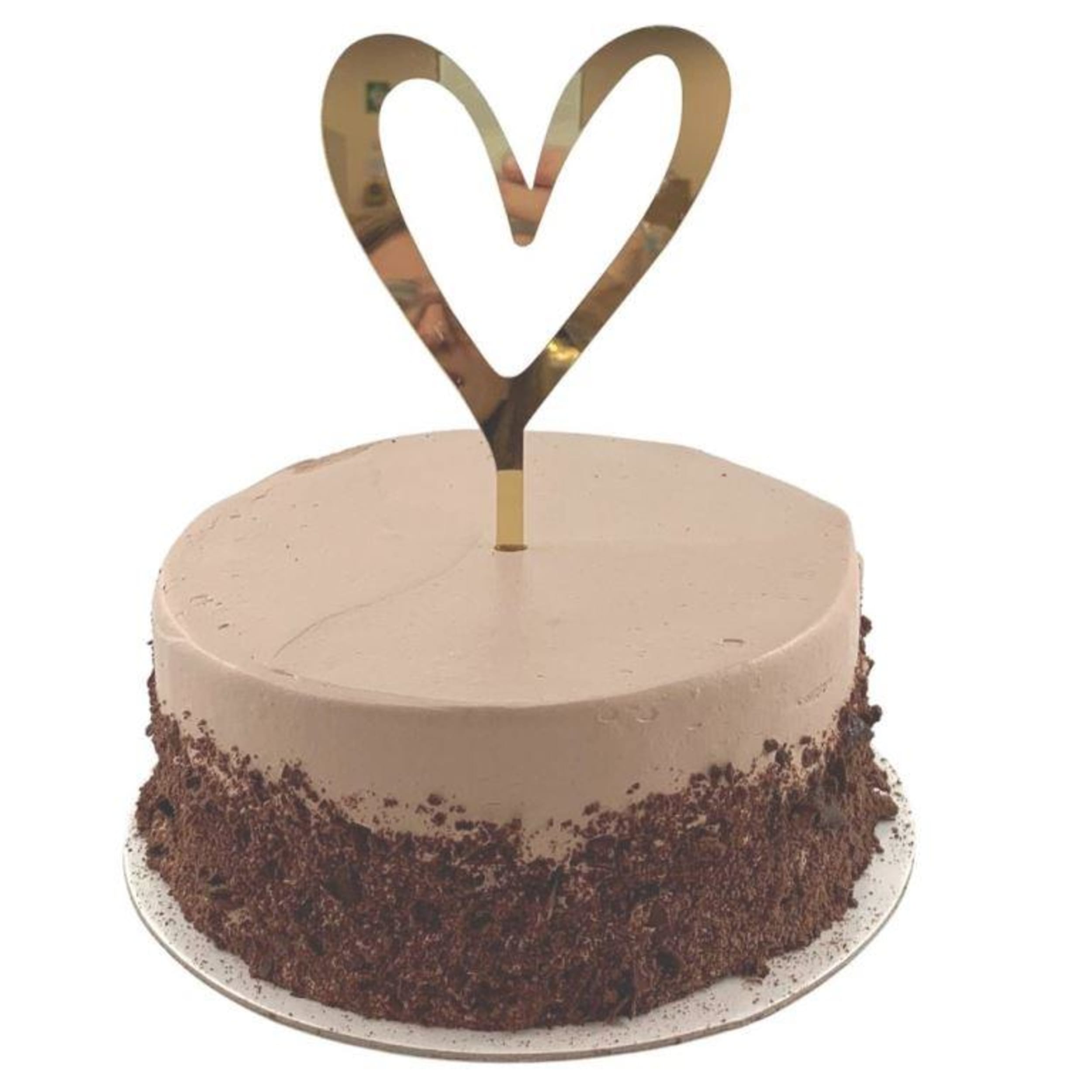 Occasions Cake Topper Acrylic 2mm Heart Gold