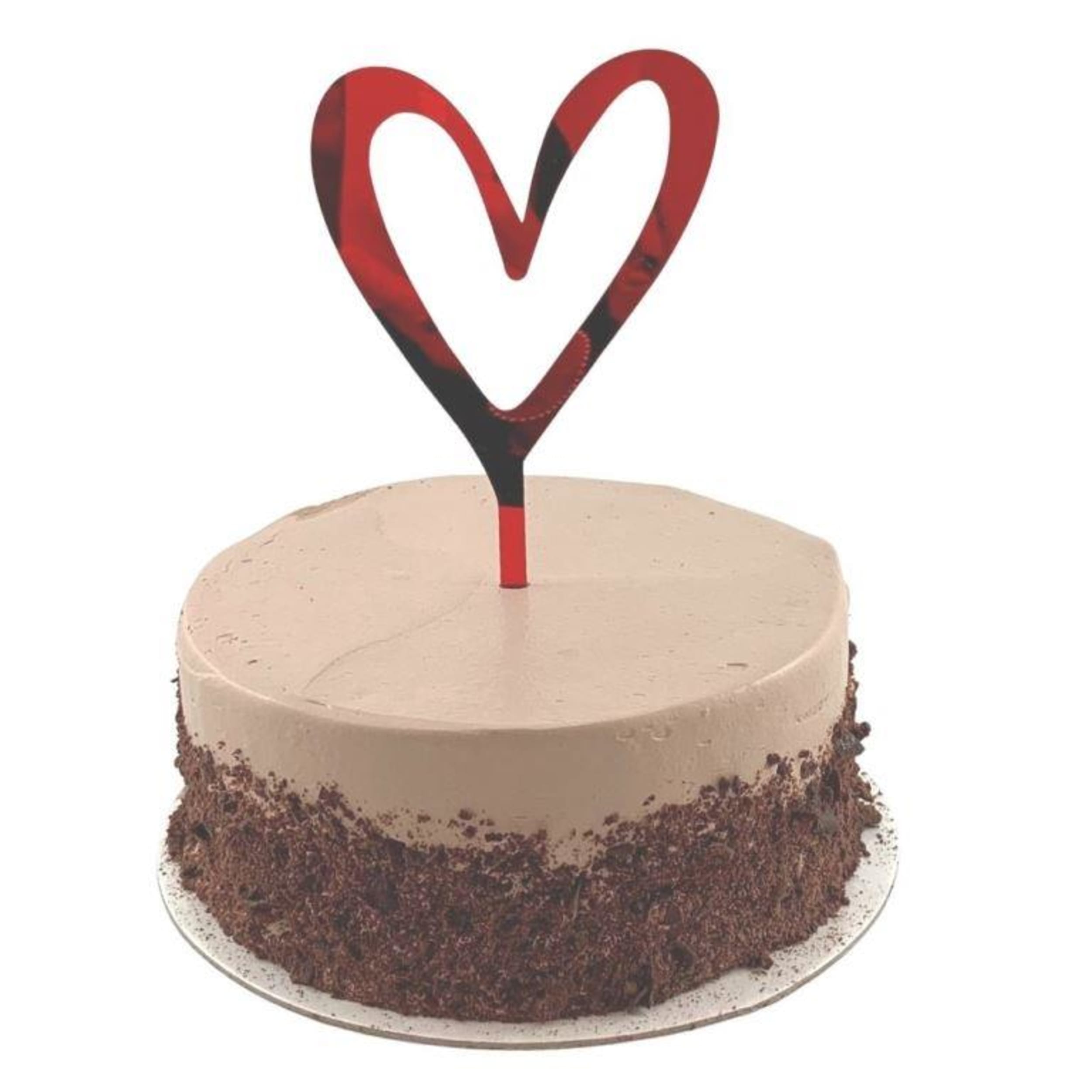 Occasions Cake Topper Acrylic 2mm Heart Red