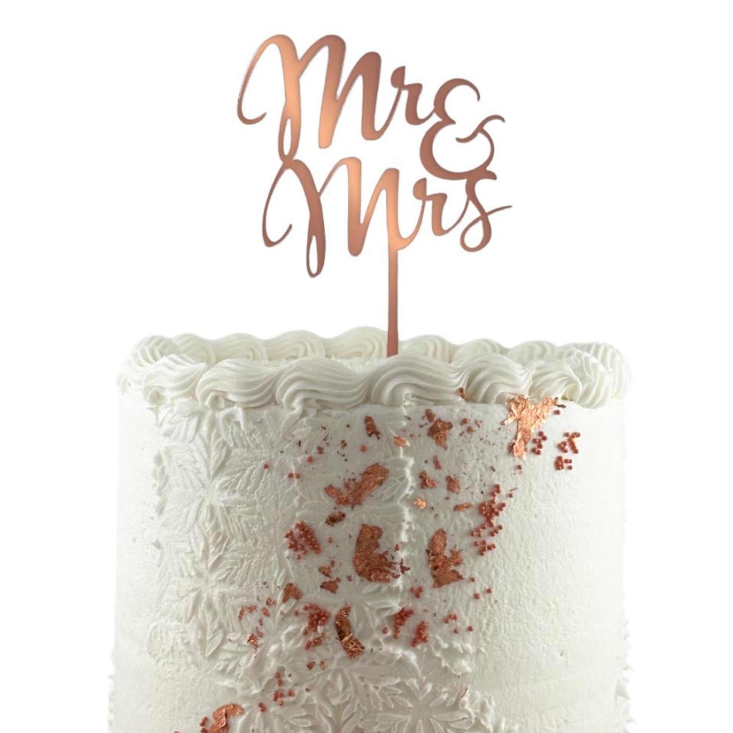 Occasions Cake Topper Acrylic 2mm Mr & Mrs Rose Gold