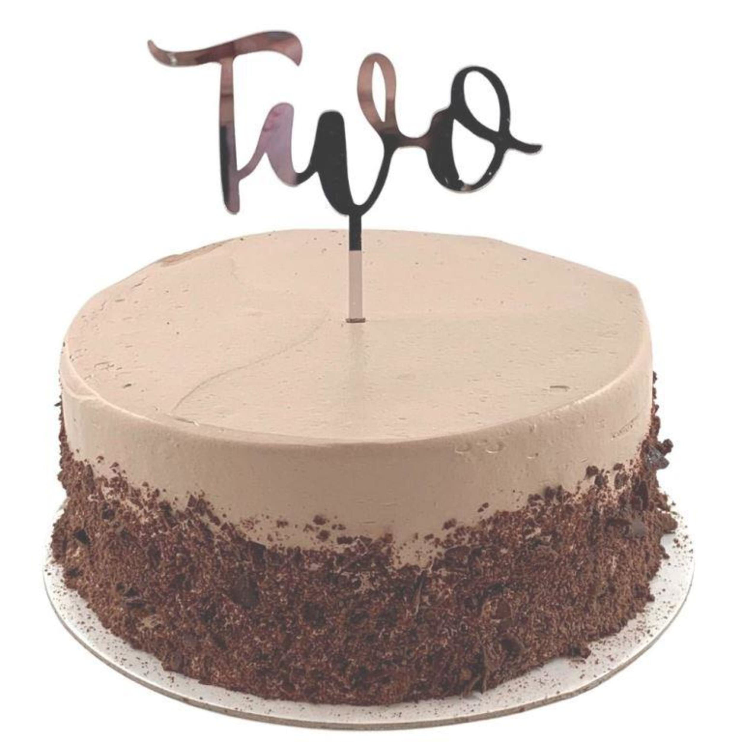 Occasions Cake Topper Acrylic 2mm Two Silver