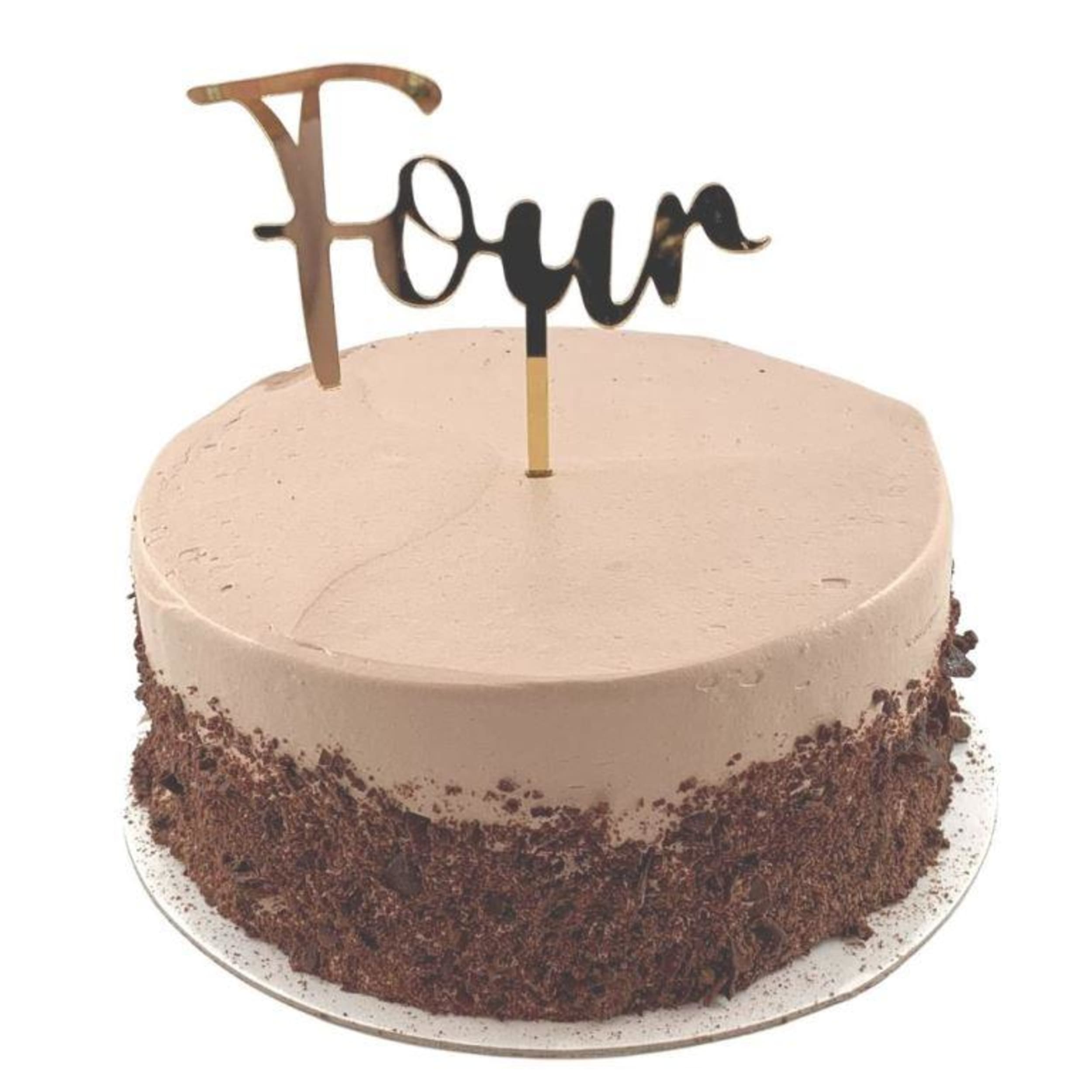 Occasions Cake Topper Acrylic 2mm Four Gold