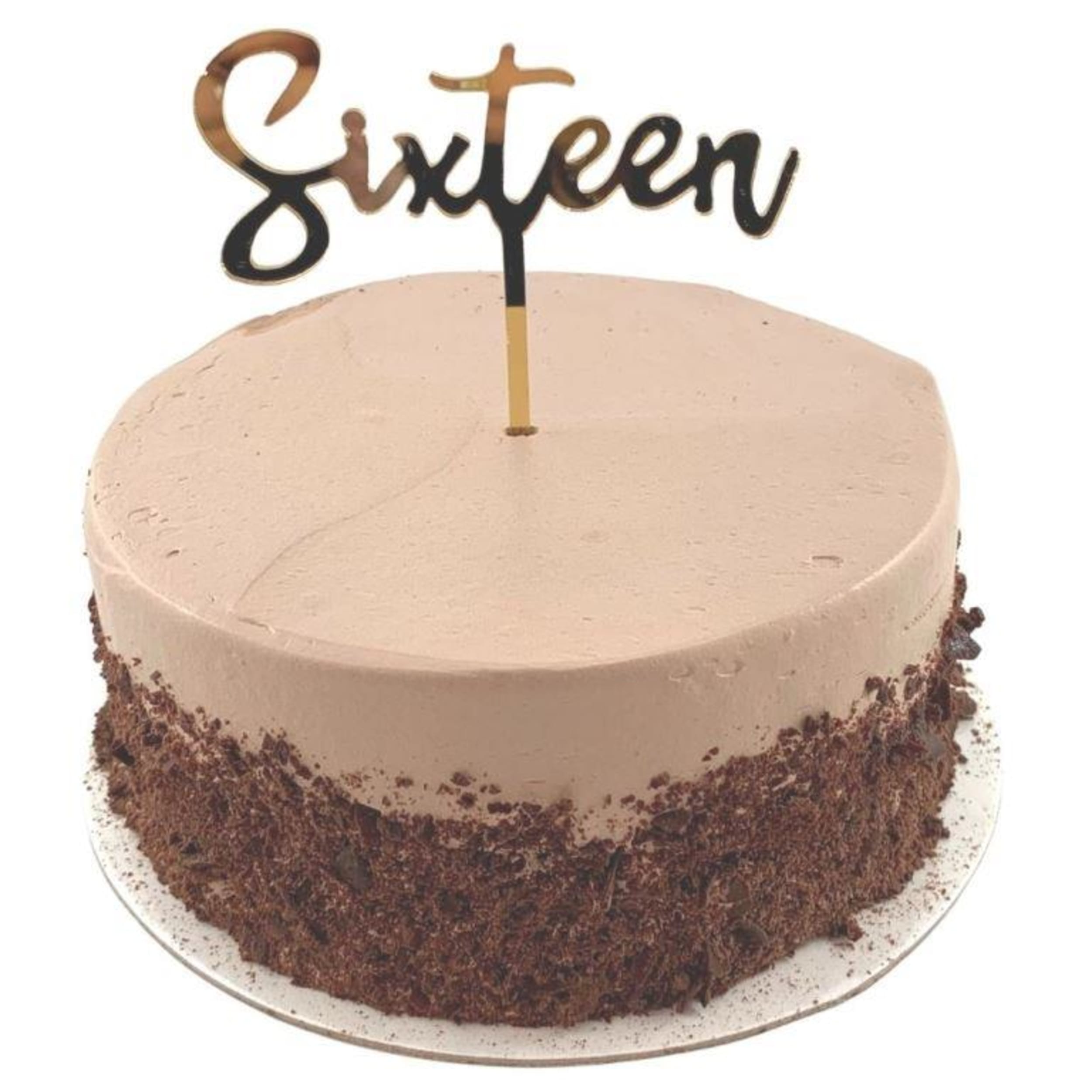 Occasions Cake Topper Acrylic 2mm Sixteen Gold
