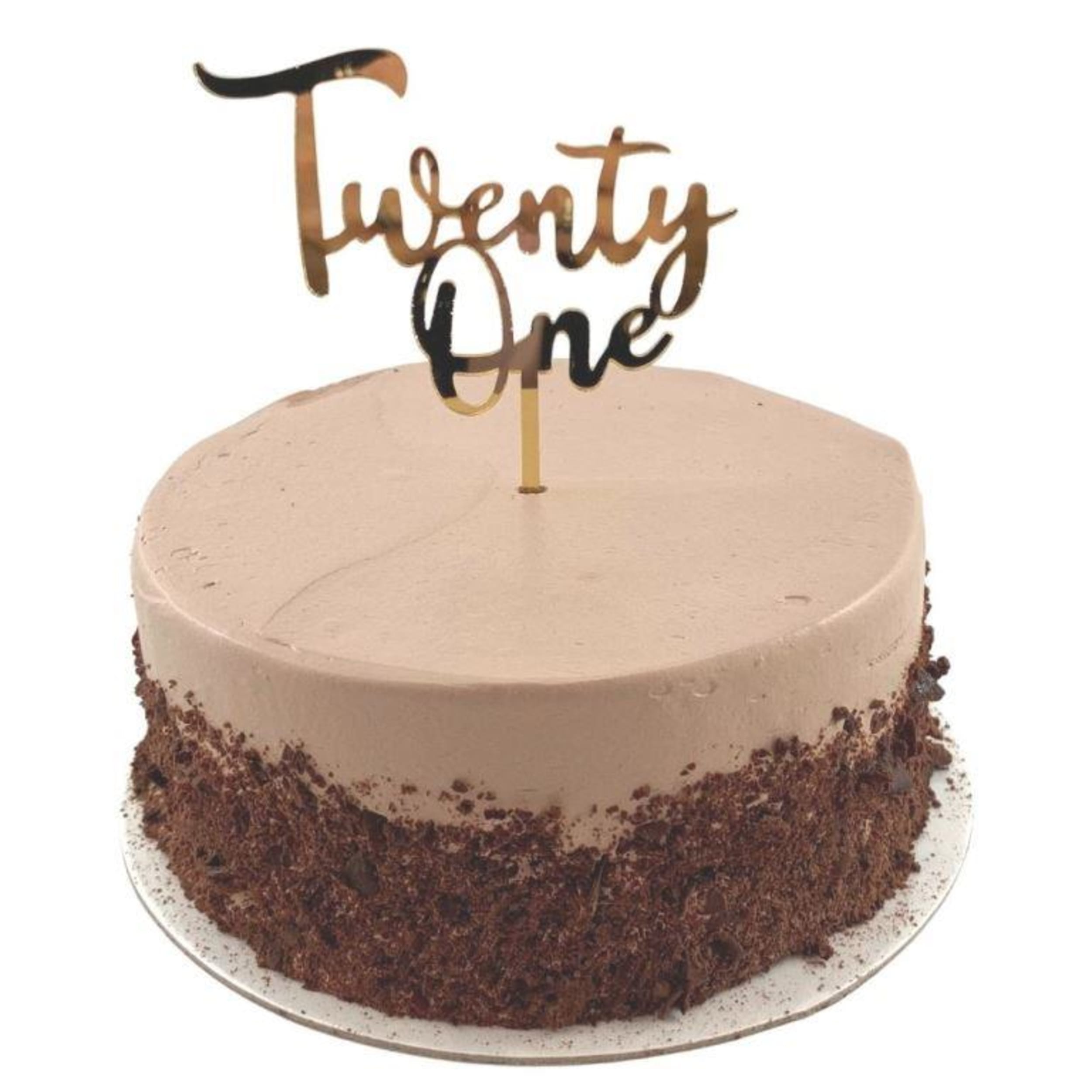 Occasions Cake Topper Acrylic 2mm Twenty One Gold