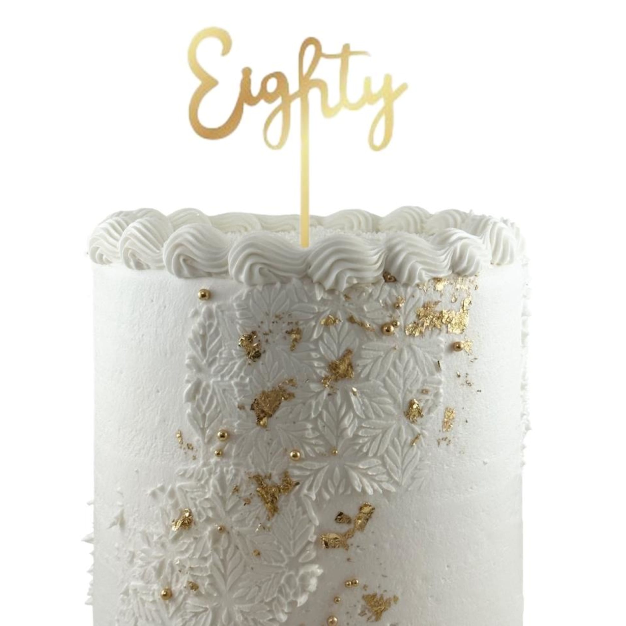 Occasions Cake Topper Acrylic 2mm Eighty Gold