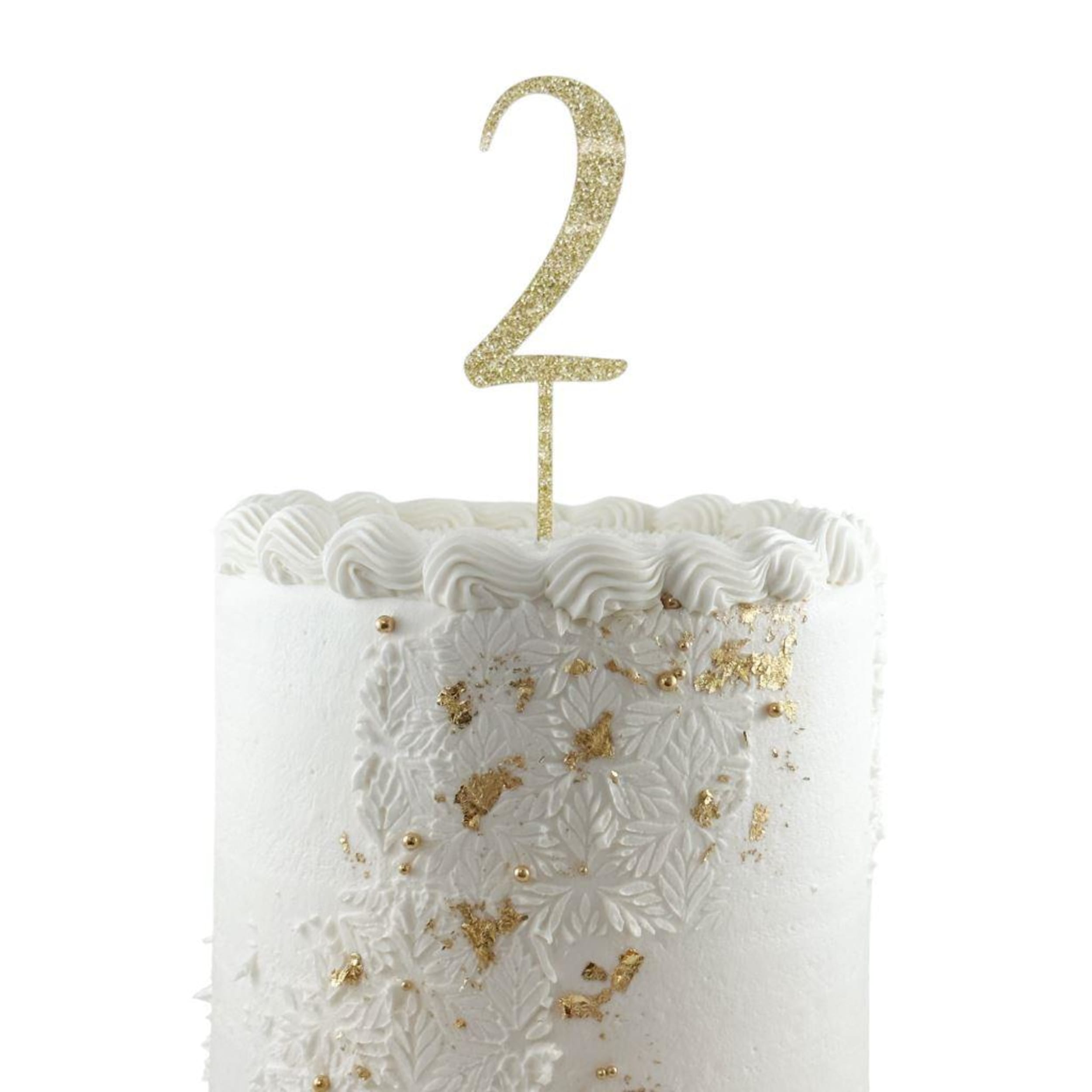 Occasions Cake Topper Acrylic Glitter 2.5mm Gold #2