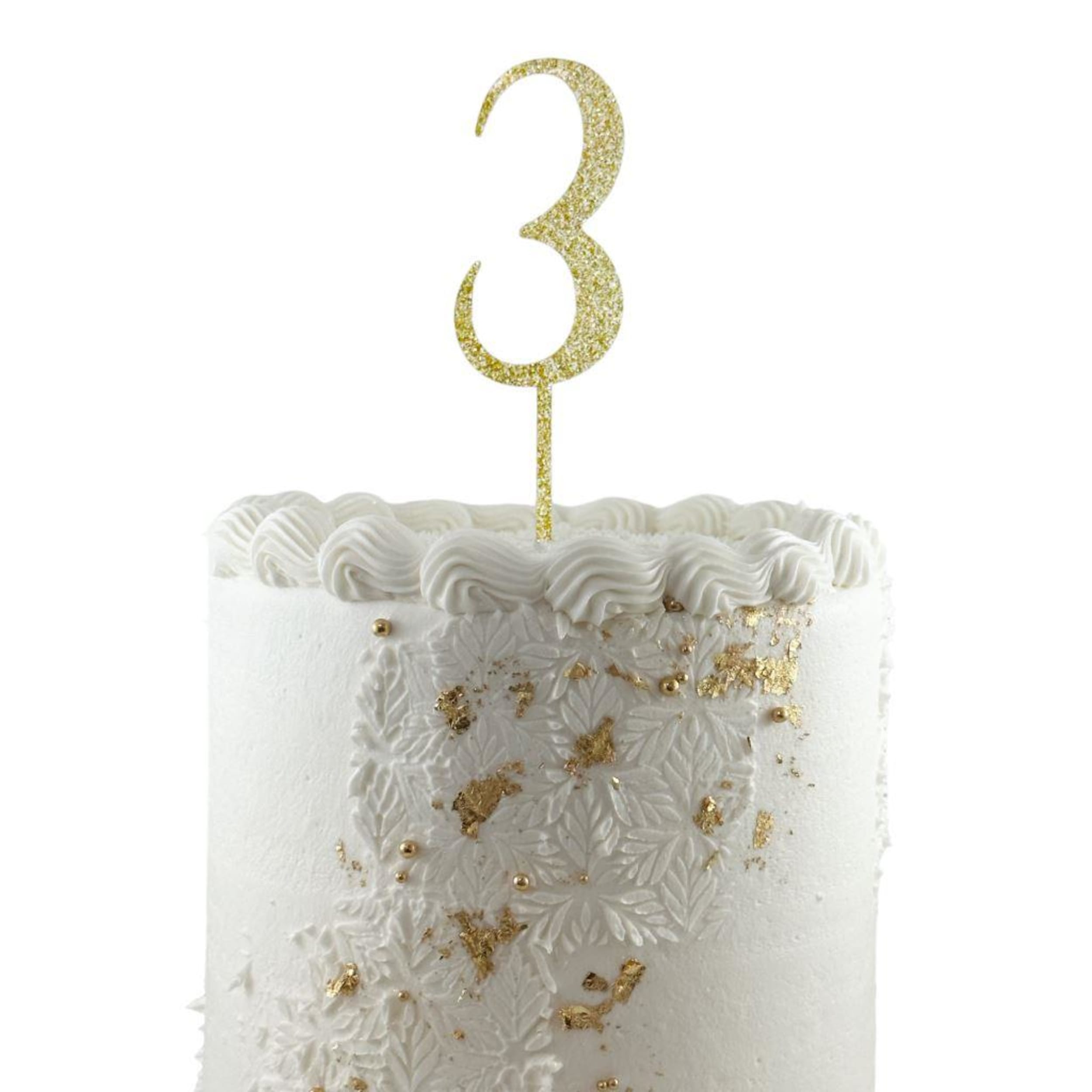 Occasions Cake Topper Acrylic Glitter 2.5mm Gold #3