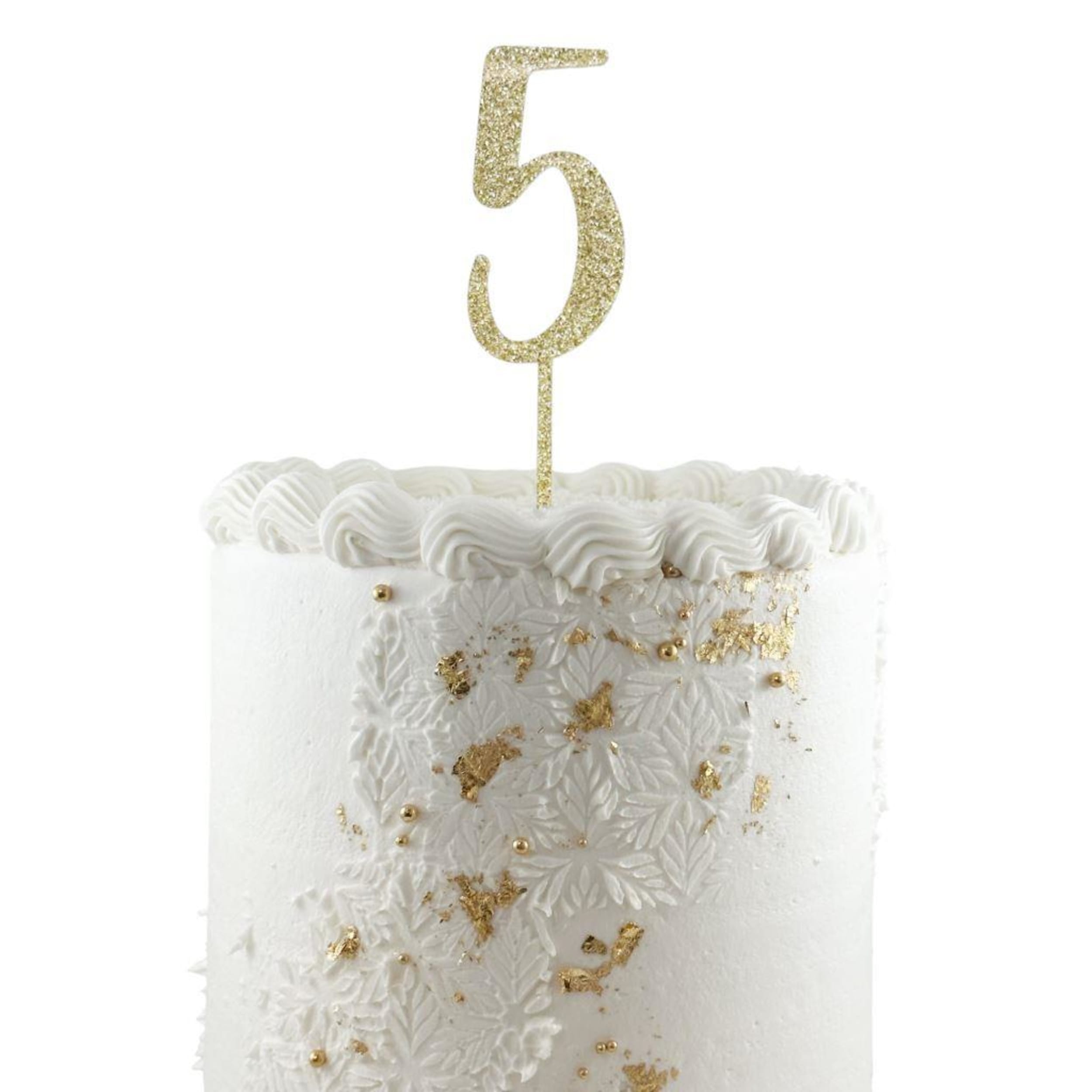 Occasions Cake Topper Acrylic Glitter 2.5mm Gold #5
