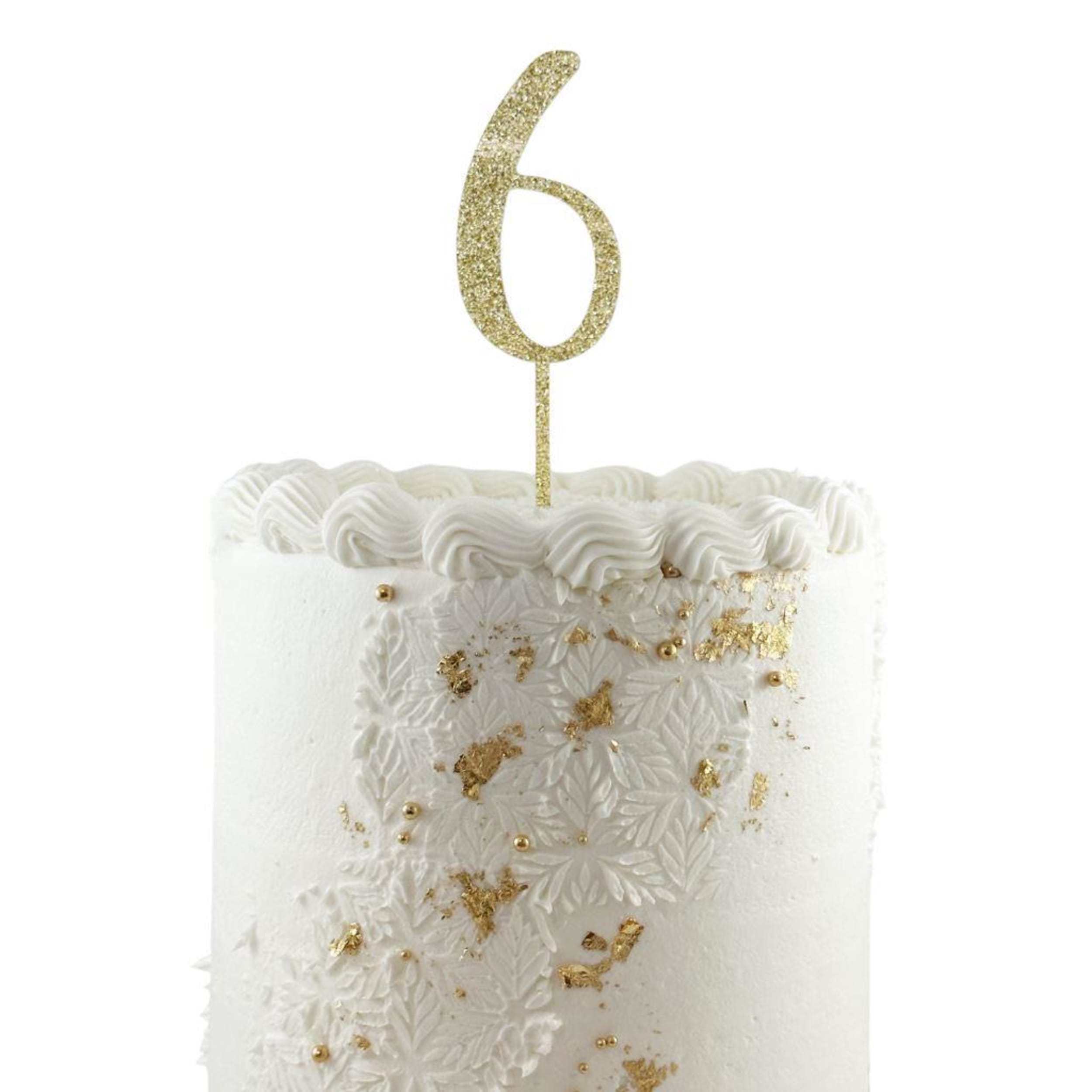 Occasions Cake Topper Acrylic Glitter 2.5mm Gold #6
