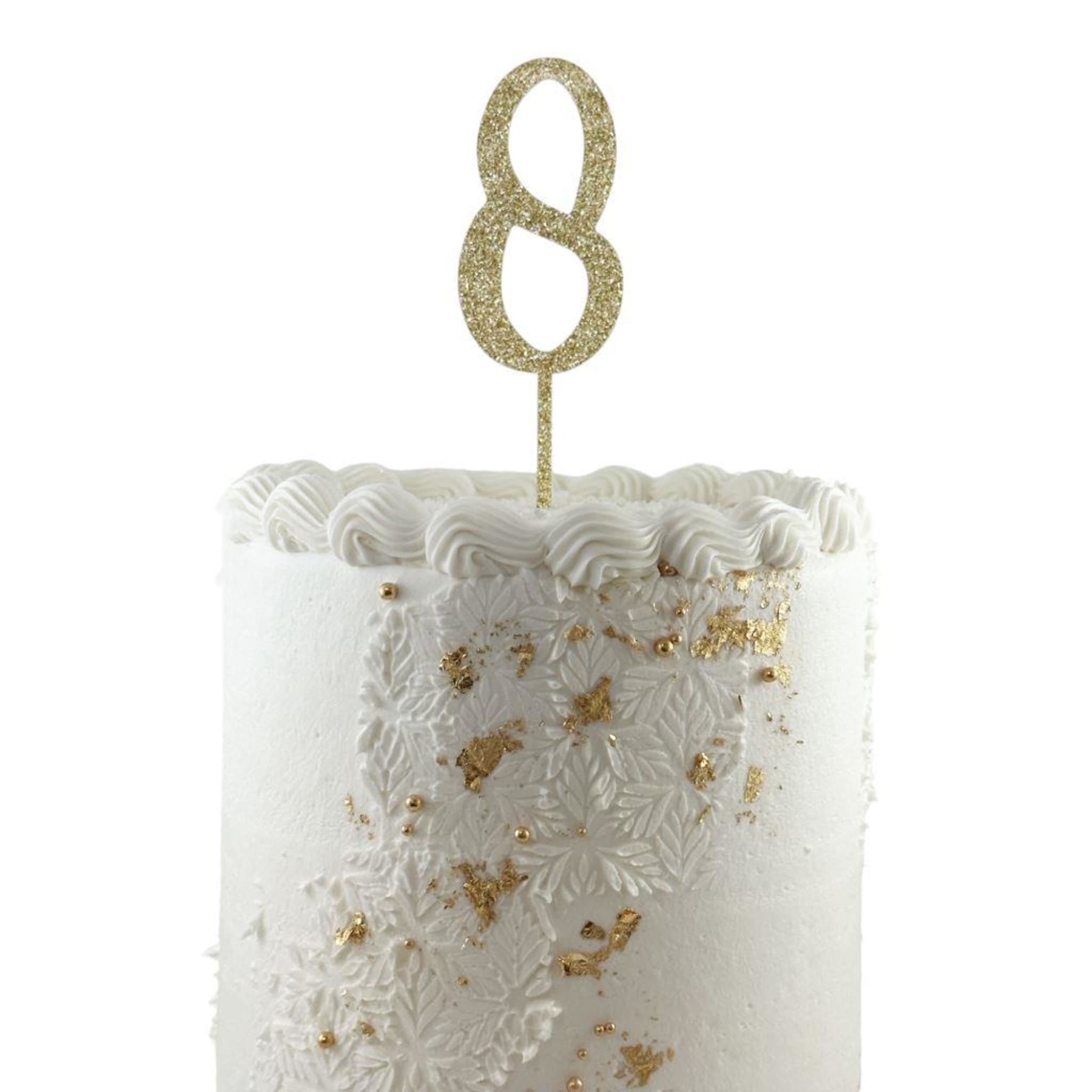 Occasions Cake Topper Acrylic Glitter 2.5mm Gold #8
