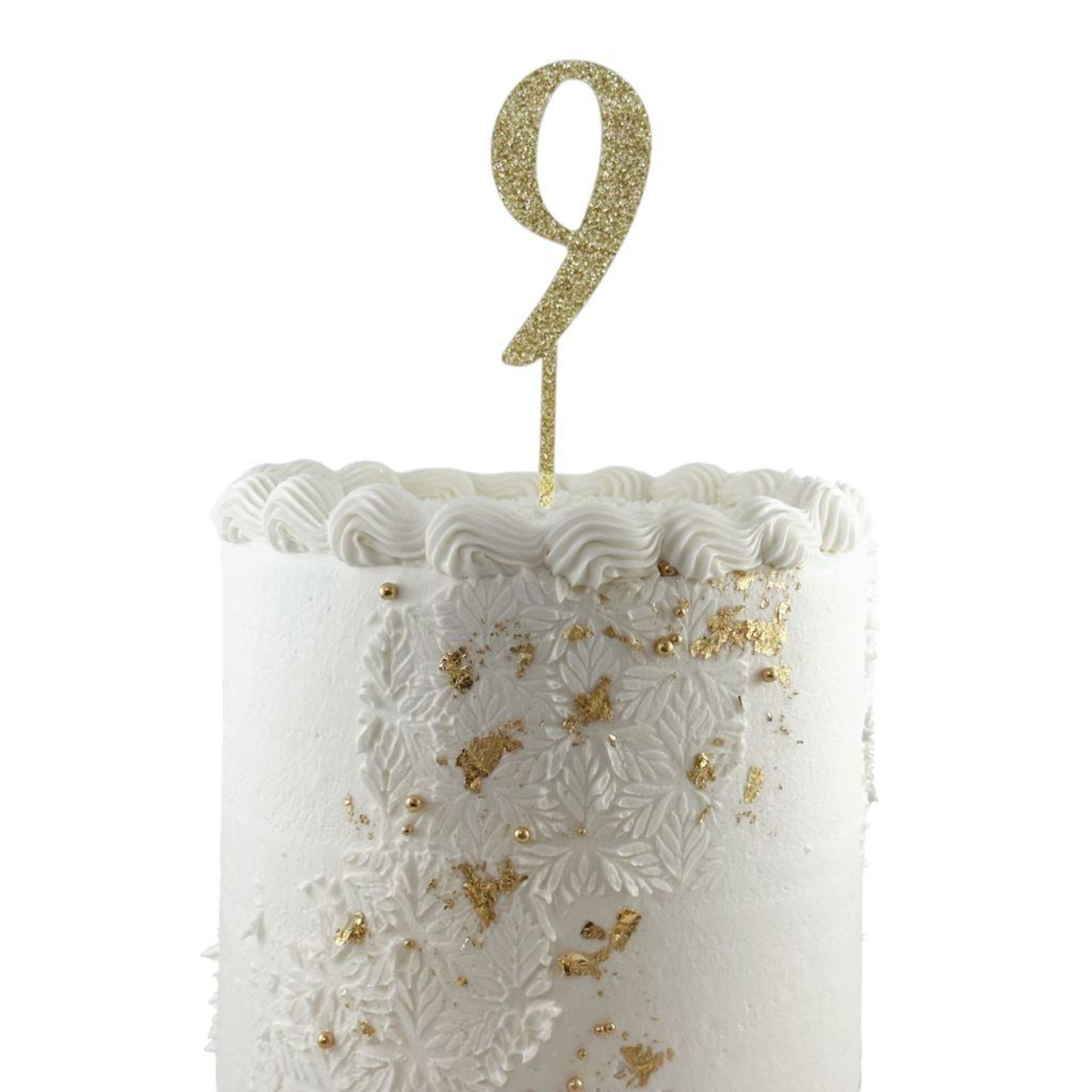 Occasions Cake Topper Acrylic Glitter 2.5mm Gold #9