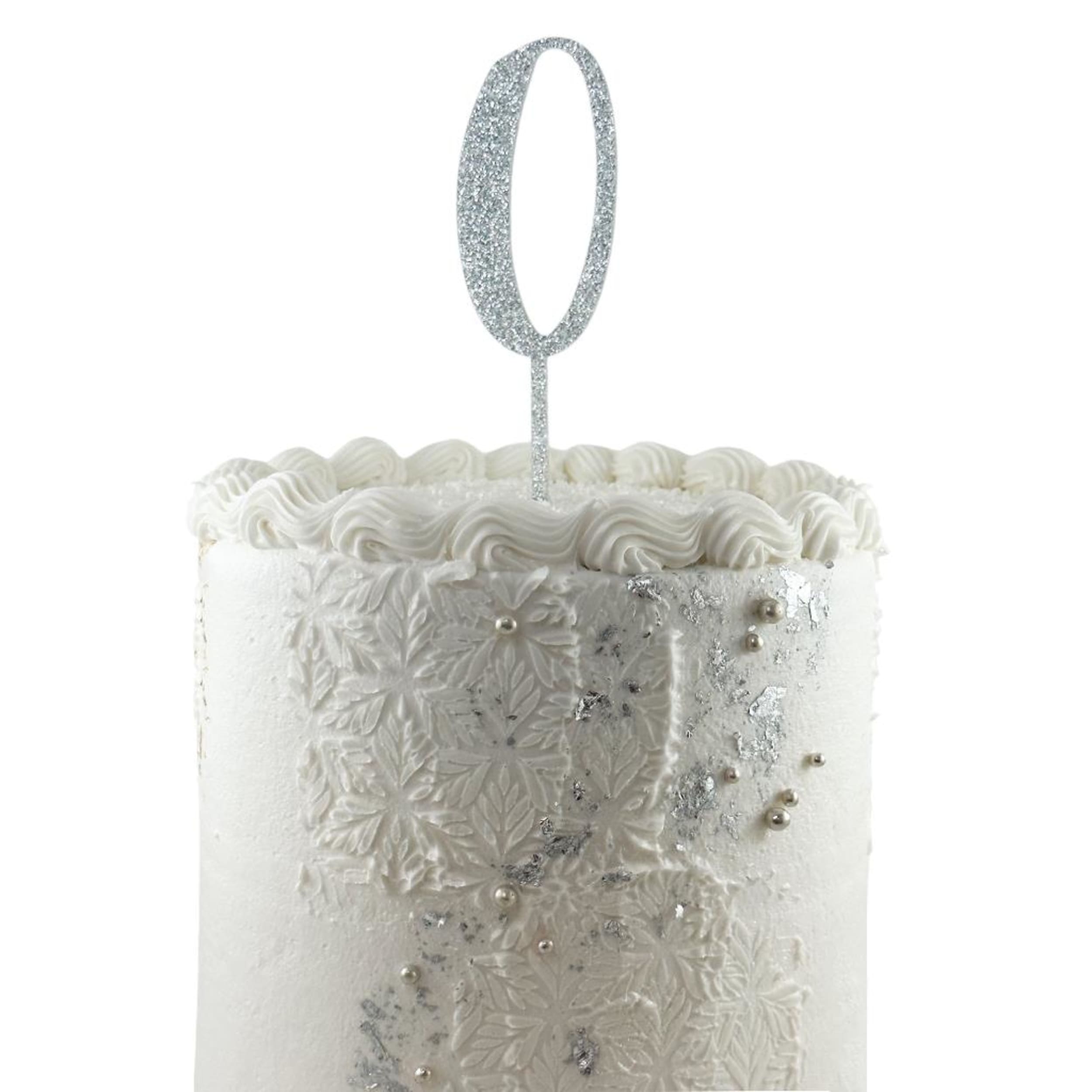 Occasions Cake Topper Acrylic Glitter 2.5mm Silver #0