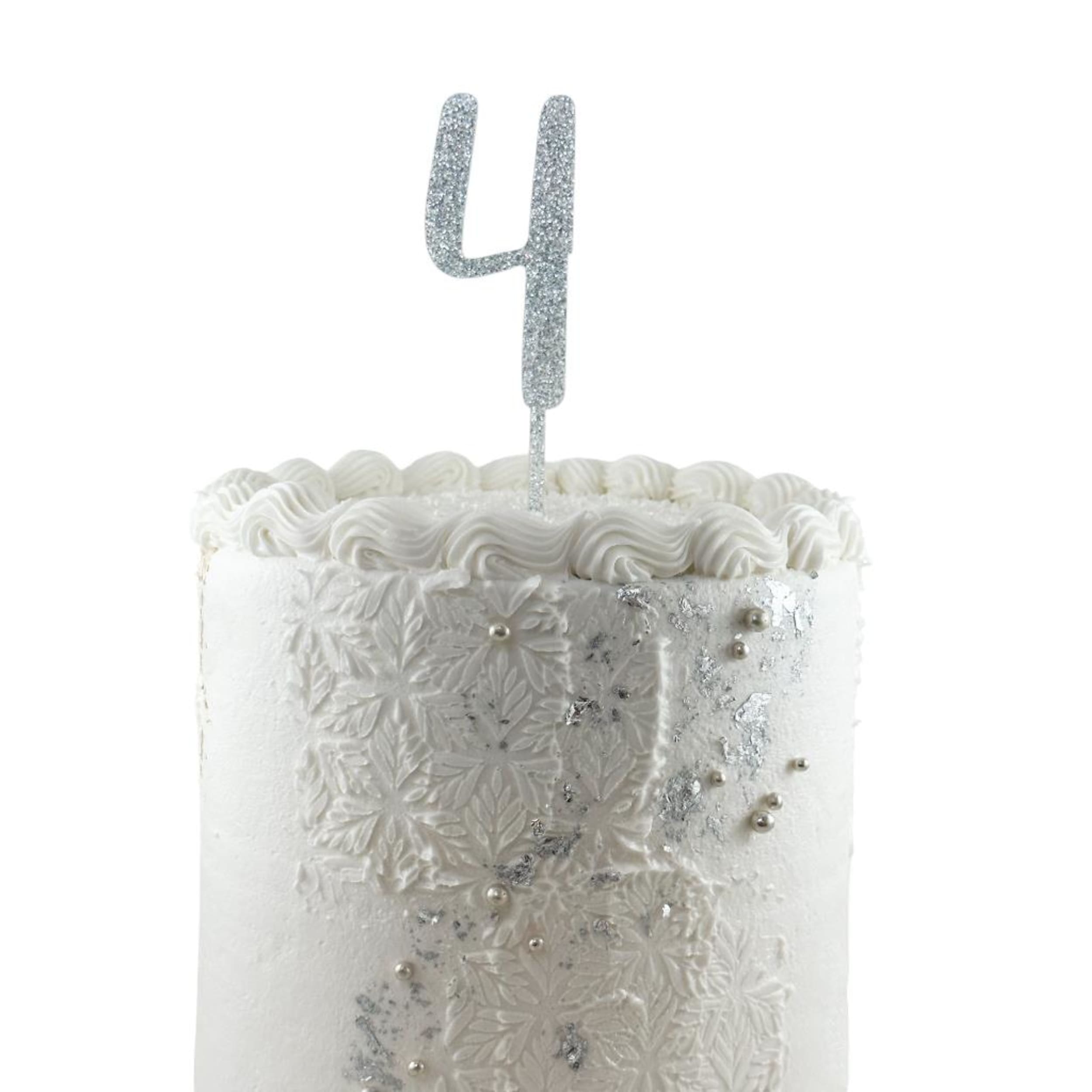 Occasions Cake Topper Acrylic Glitter 2.5mm Silver #4