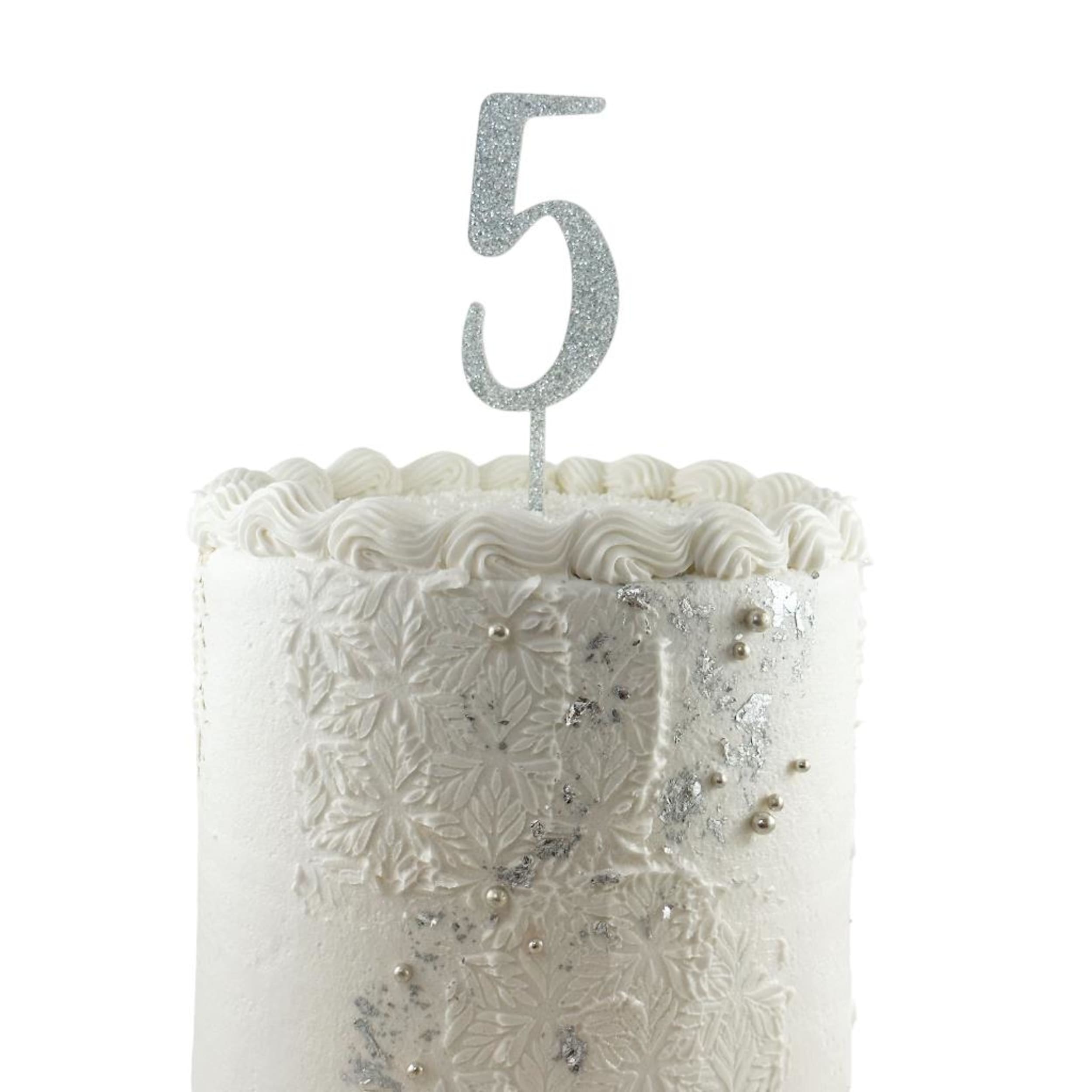 Occasions Cake Topper Acrylic Glitter 2.5mm Silver #5