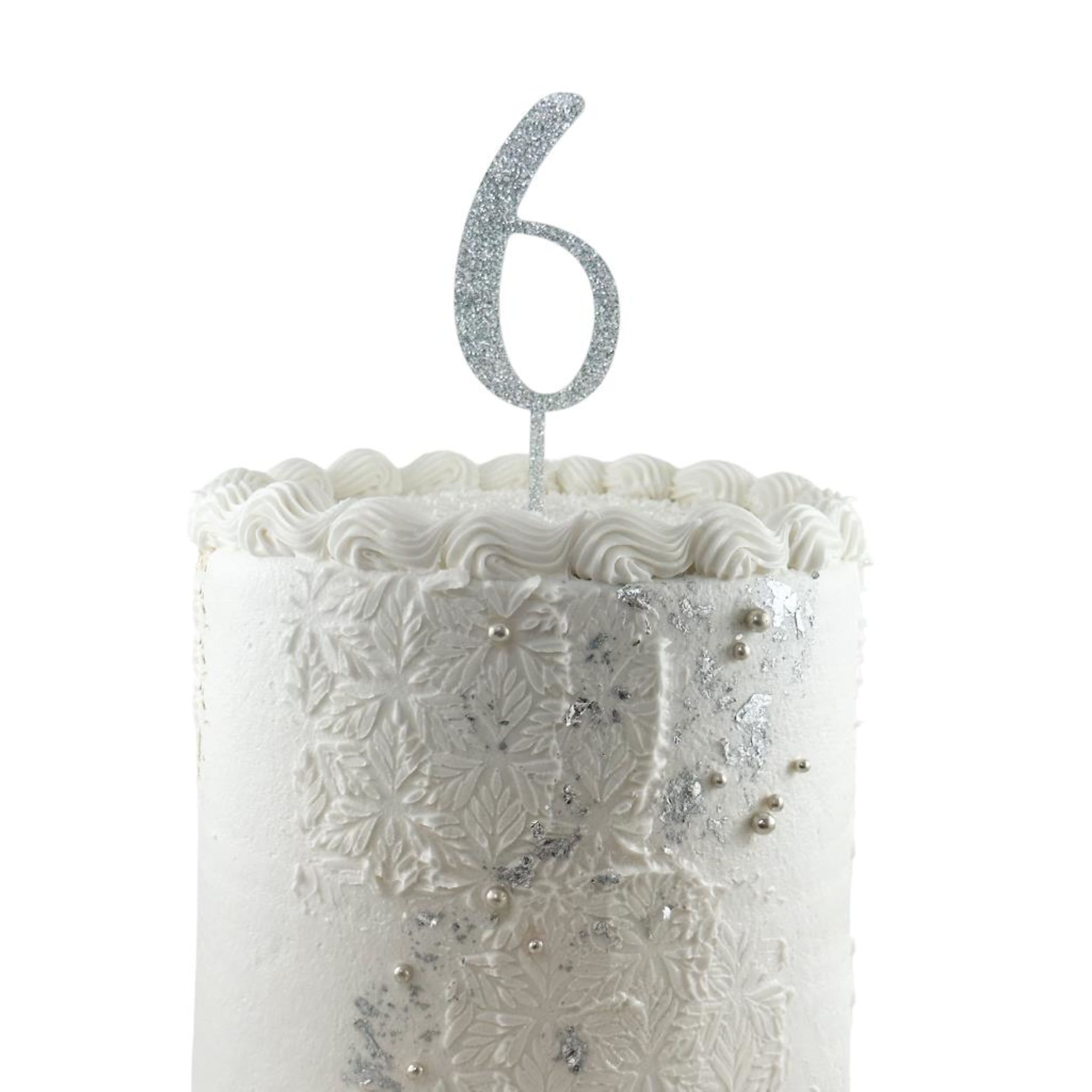 Occasions Cake Topper Acrylic Glitter 2.5mm Silver #6
