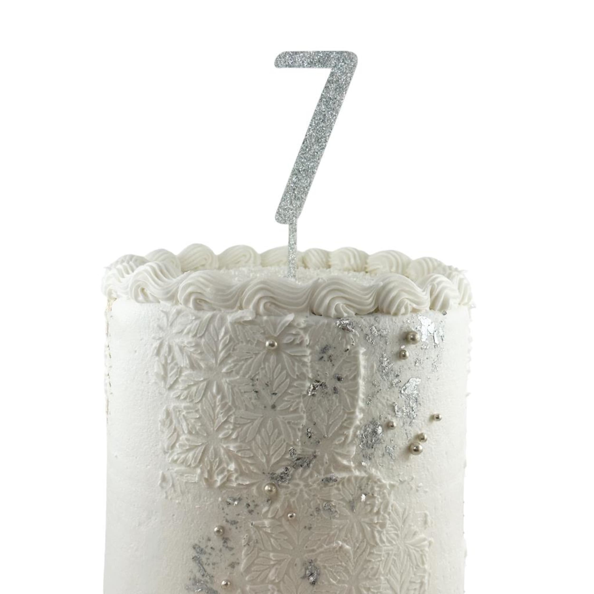 Occasions Cake Topper Acrylic Glitter 2.5mm Silver #7