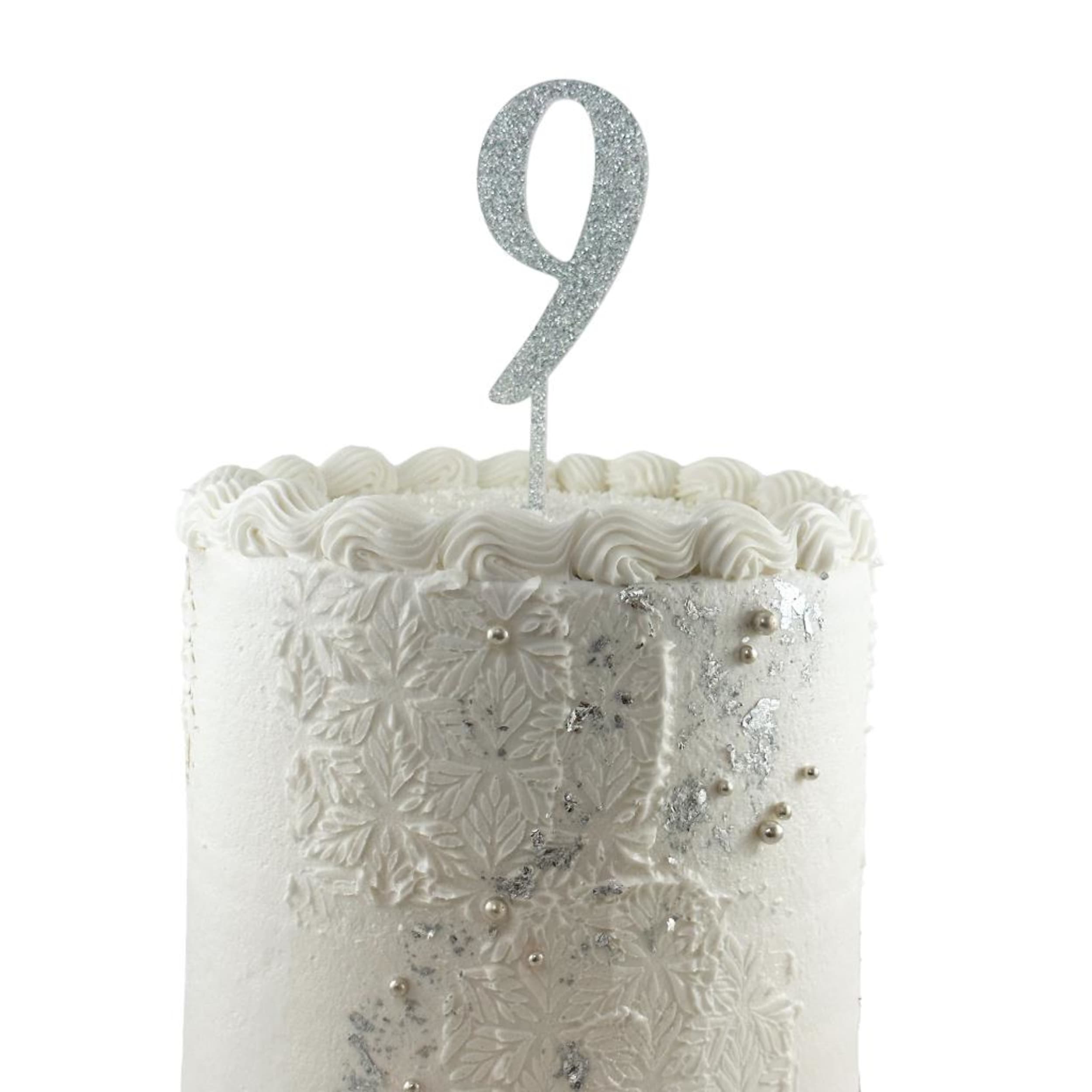 Occasions Cake Topper Acrylic Glitter 2.5mm Silver #9
