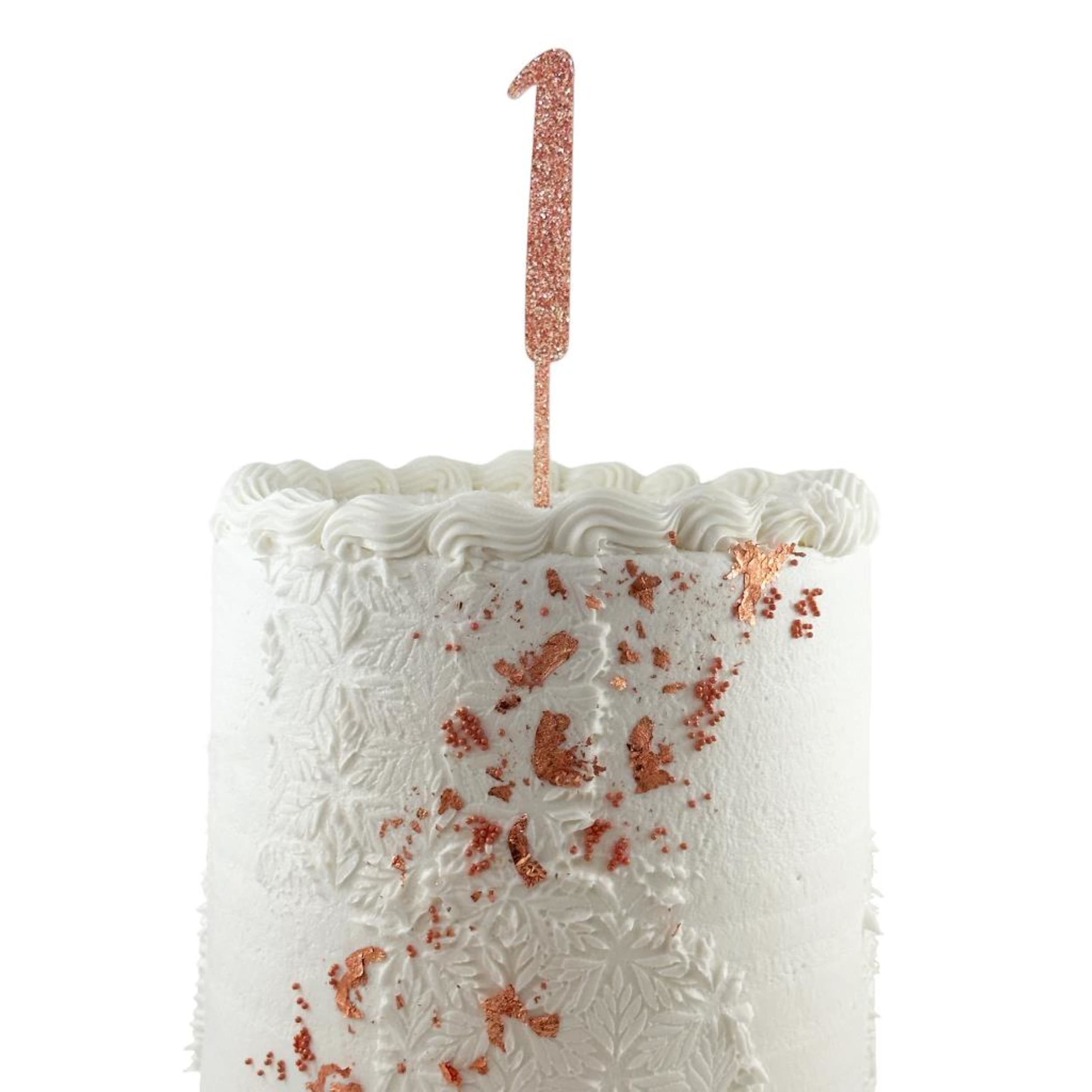 Occasions Cake Topper Acrylic Glitter 2.5mm Rose Gold #1