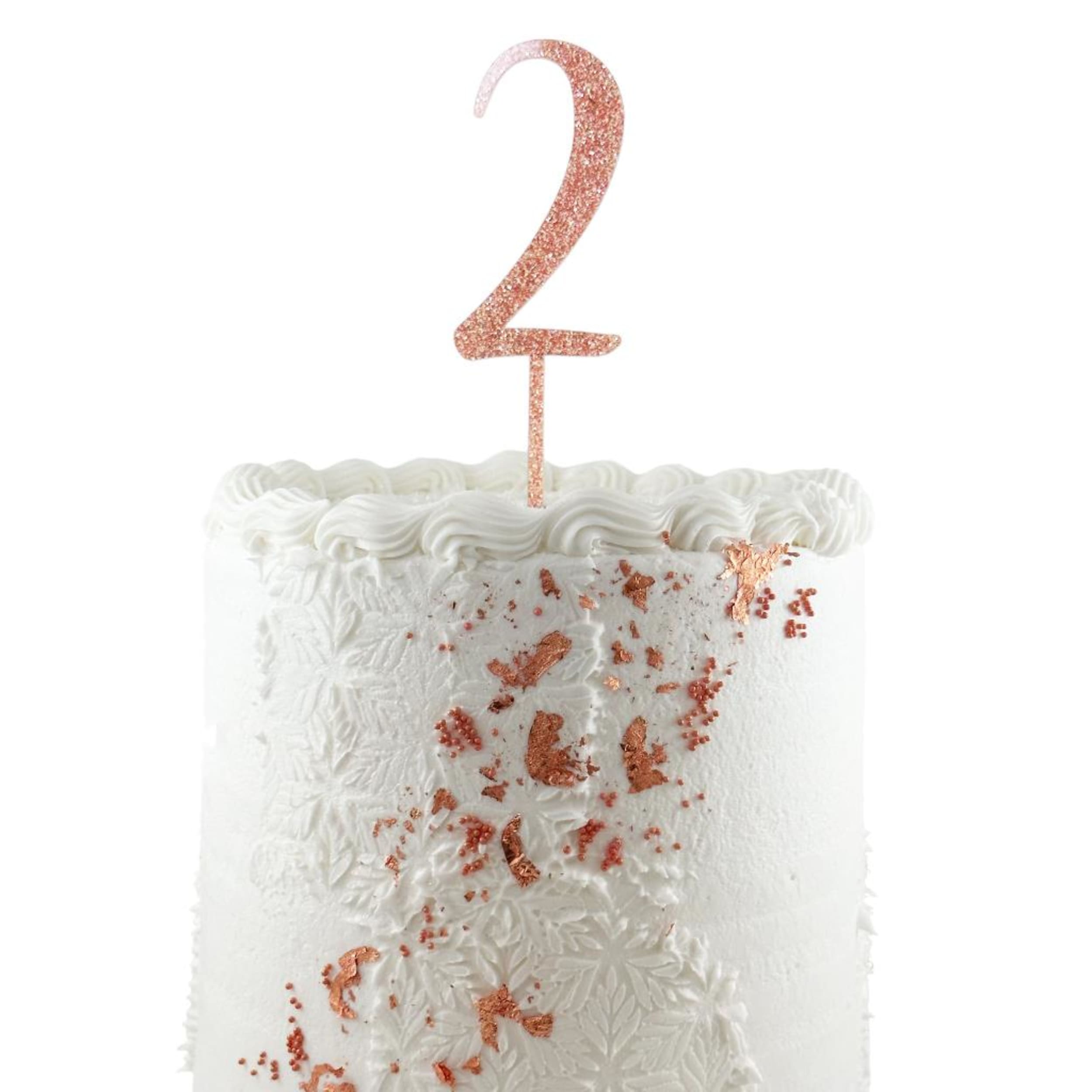 Occasions Cake Topper Acrylic Glitter 2.5mm Rose Gold #2
