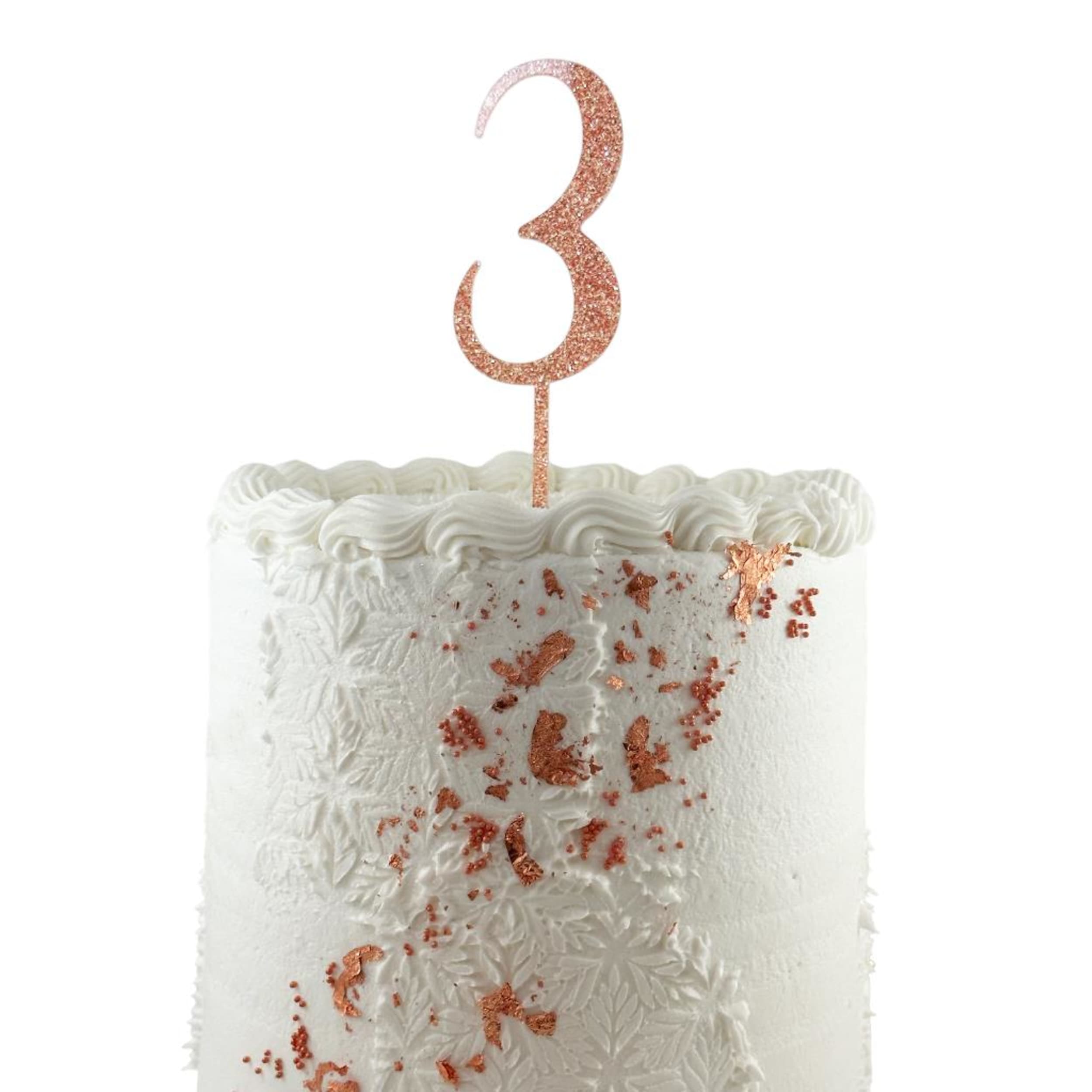 Occasions Cake Topper Acrylic Glitter 2.5mm Rose Gold #3