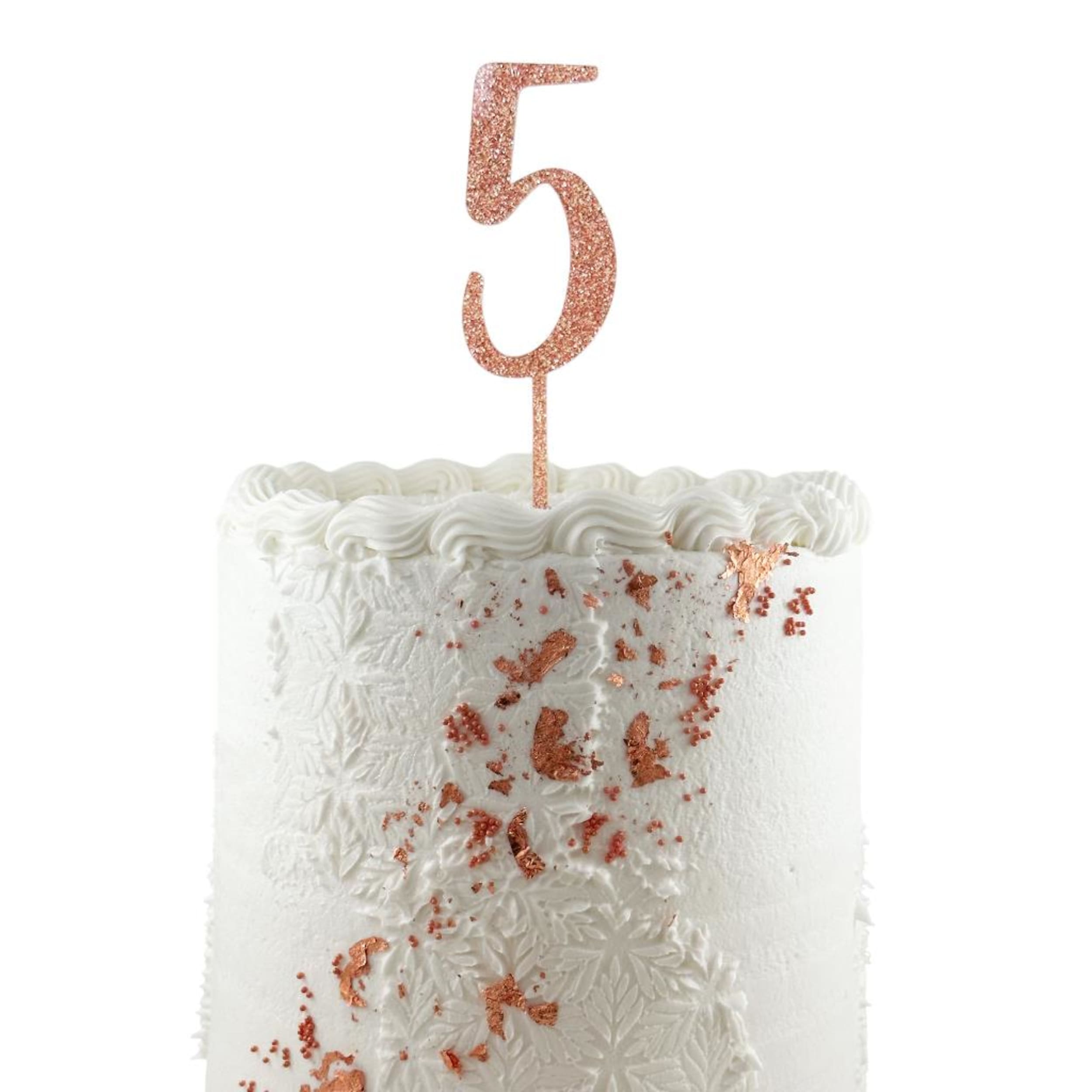 Occasions Cake Topper Acrylic Glitter 2.5mm Rose Gold #5