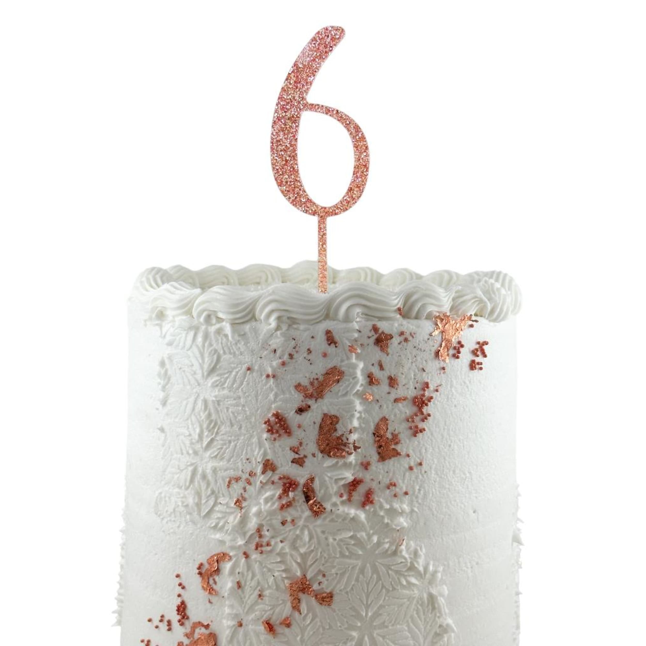 Occasions Cake Topper Acrylic Glitter 2.5mm Rose Gold #6