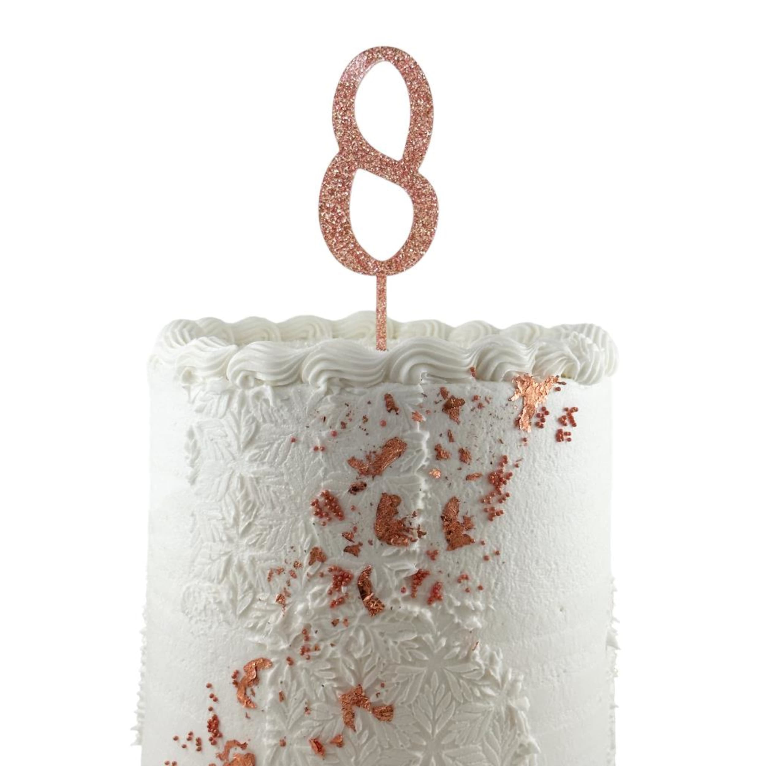 Occasions Cake Topper Acrylic Glitter 2.5mm Rose Gold #8