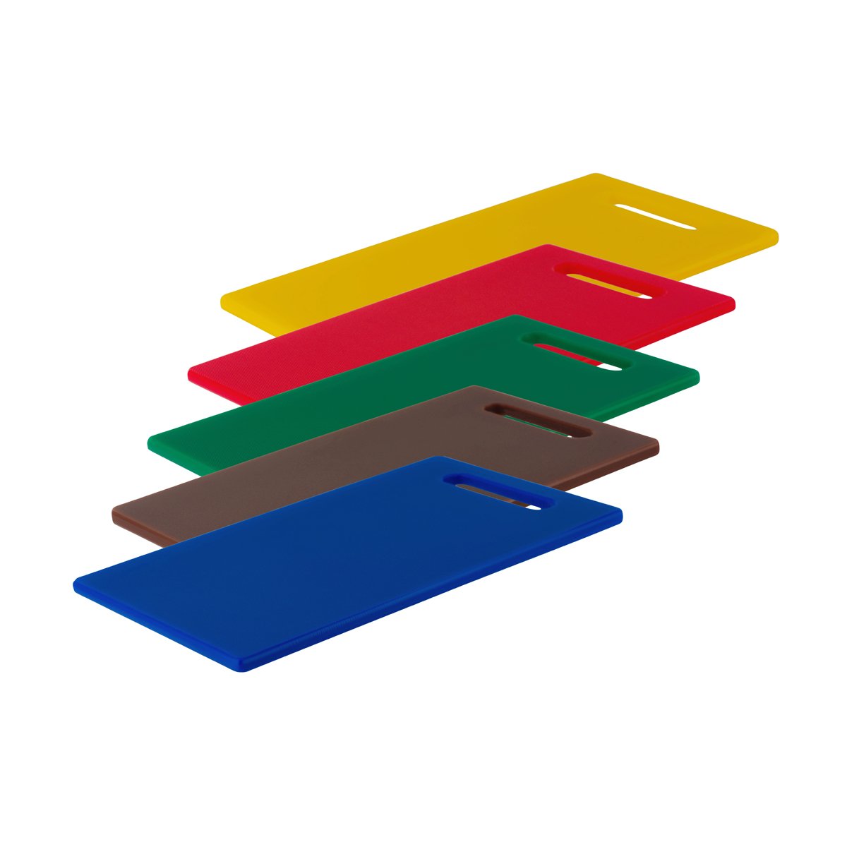 Chef Inox Cutting Board Polyethylene Coloured Set 5pc with Handle 450x300x12mm