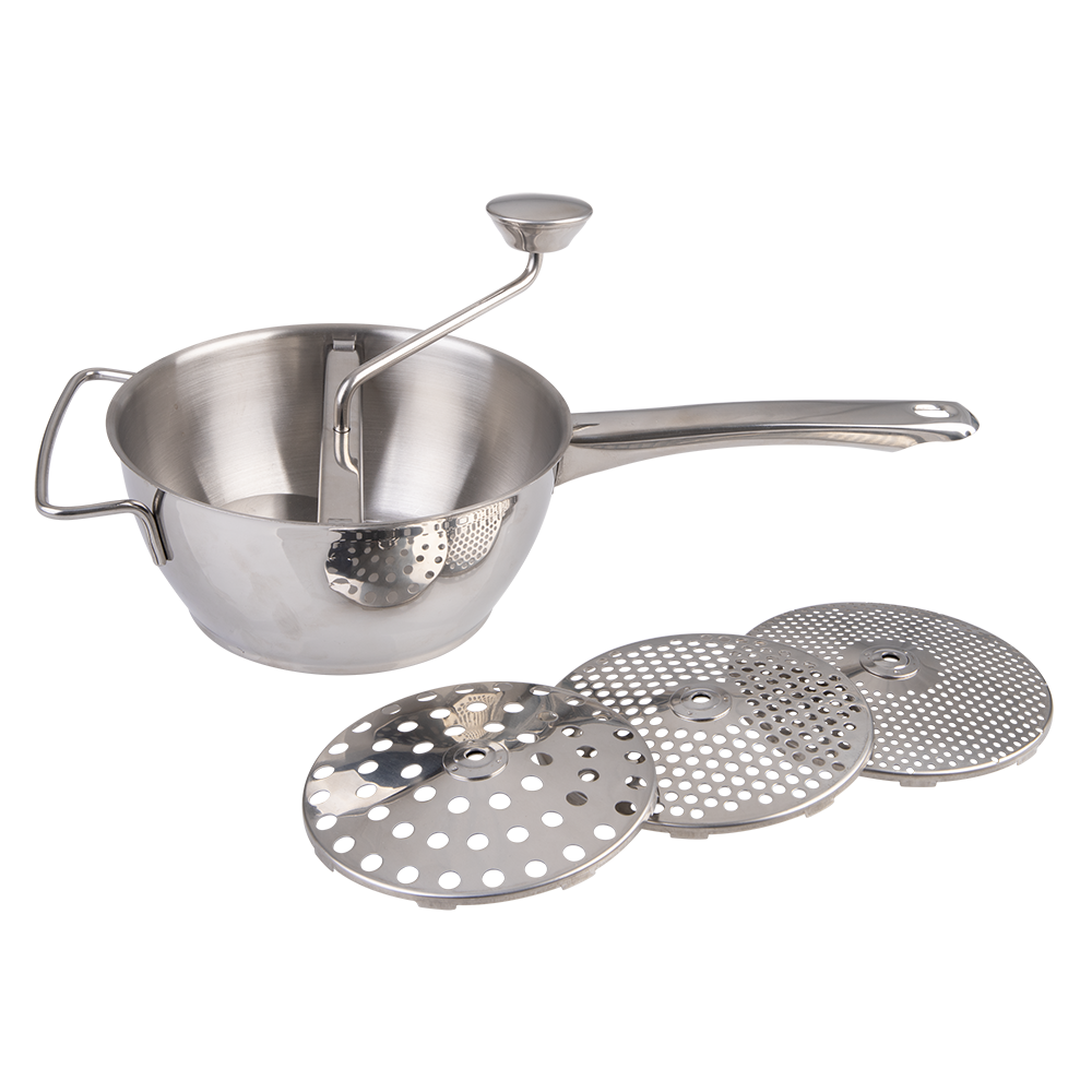 Appetito Stainless Steel Food Mill 20cm with 3 Discs