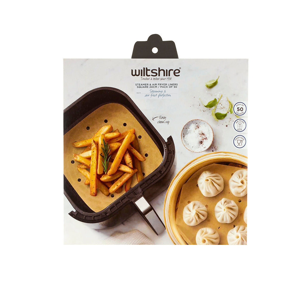 Wiltshire 20cm Steamer & Air Fryer Liners Square 50 Pack