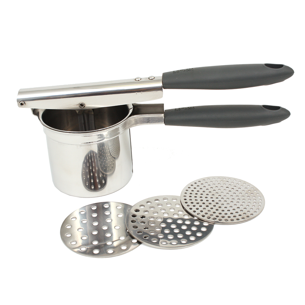 Appetito Stainless Steel Potato Ricer with 3 Discs