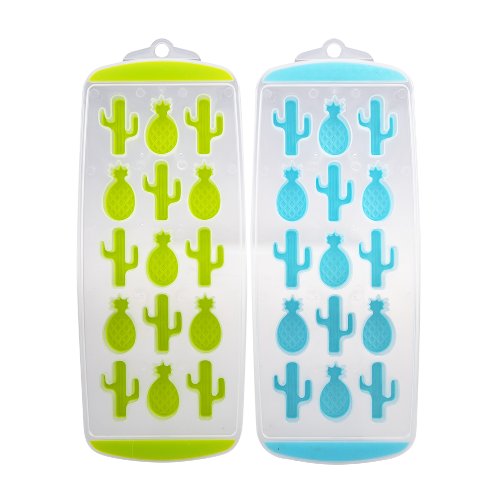 Appetito Easy Release 15 Cube Pineapple/Cactus Ice Tray Set 2