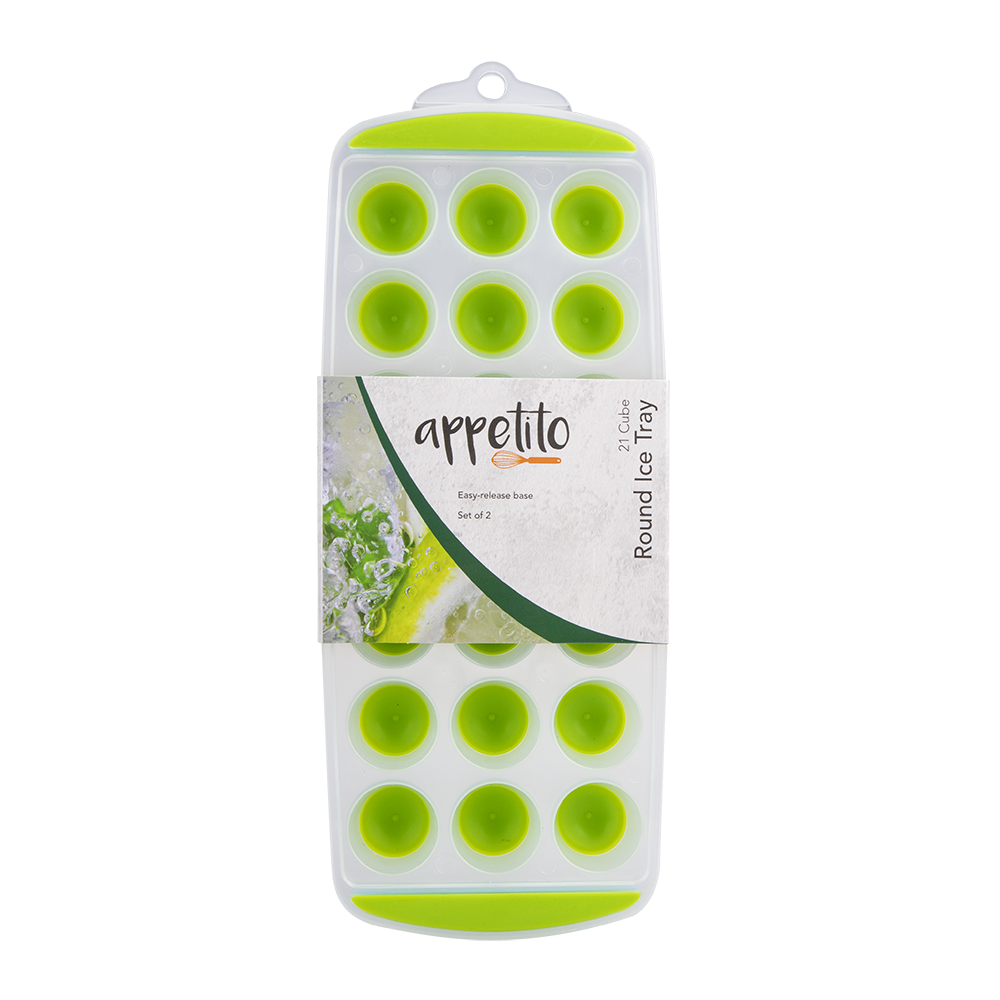 Appetito Easy Release 21 Cube Round Ice Tray Set 2