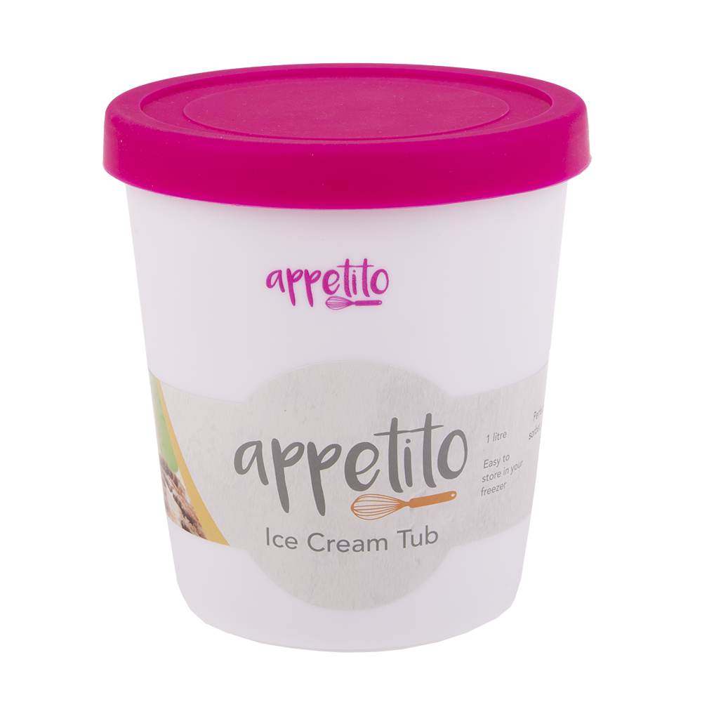 Appetito Round Ice Cream Tub 1L - Pink