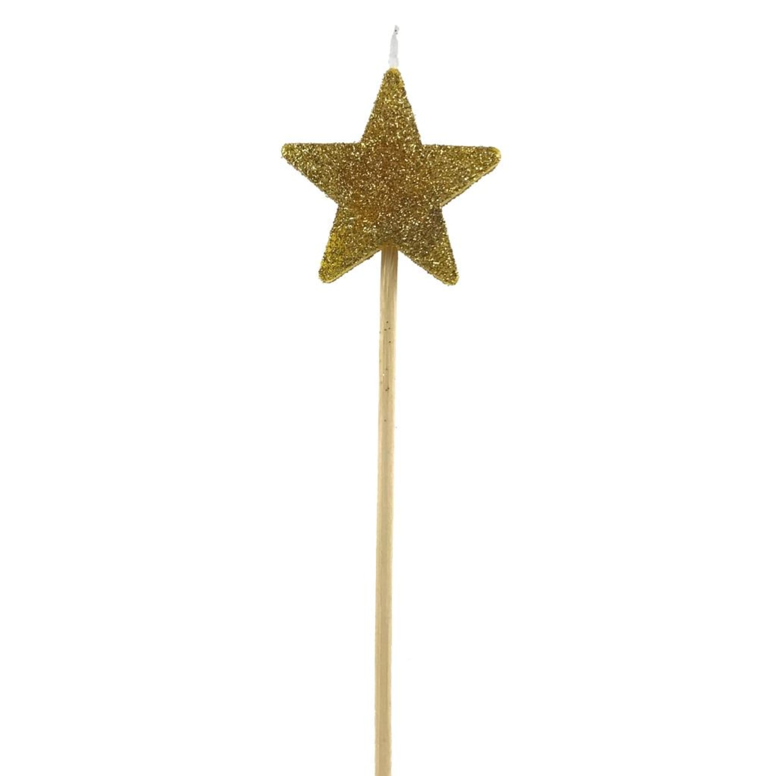 Occasions Gold Glitter Long Stick Candle Star