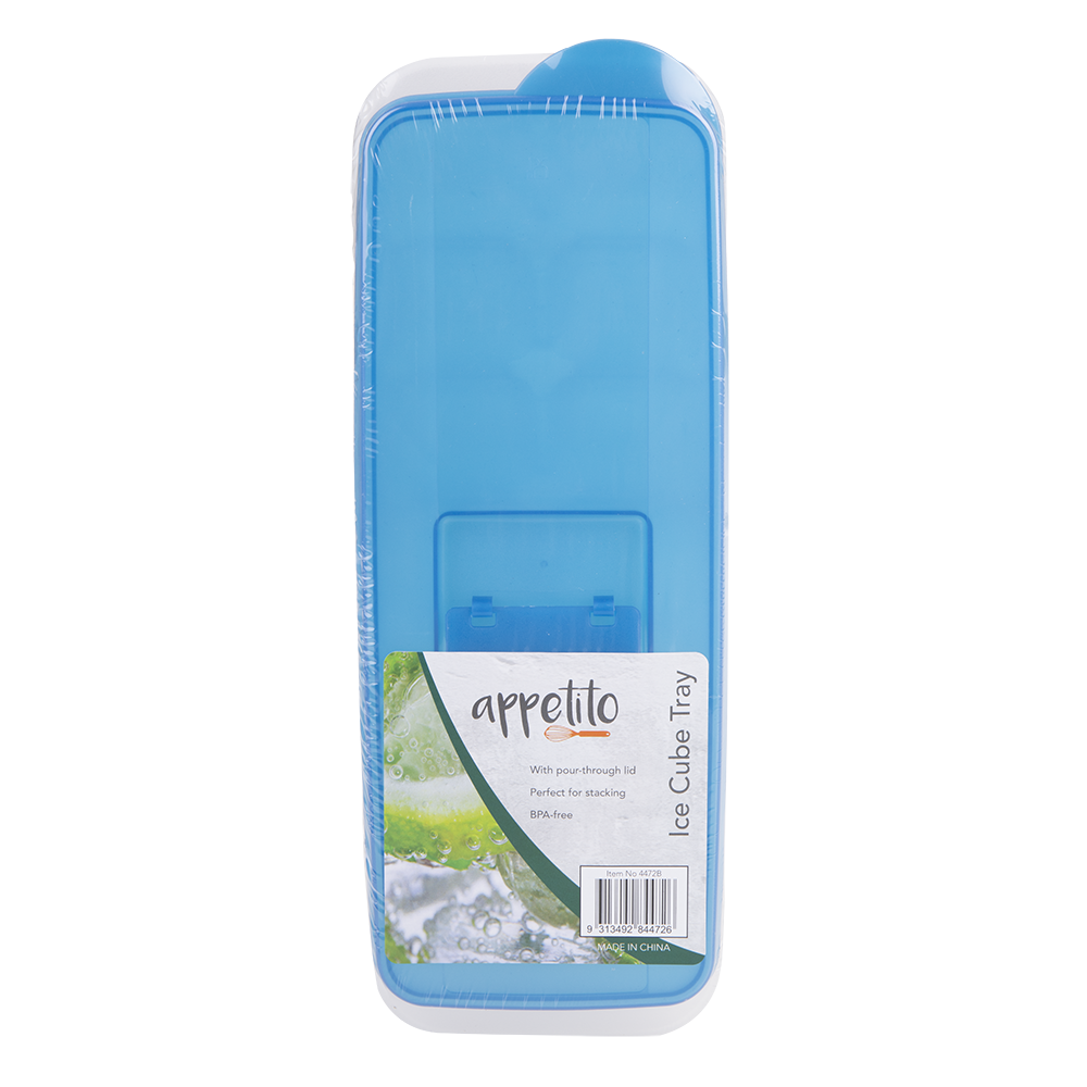 Appetito Ice Cube Tray with Pour Through Lid  - Blue