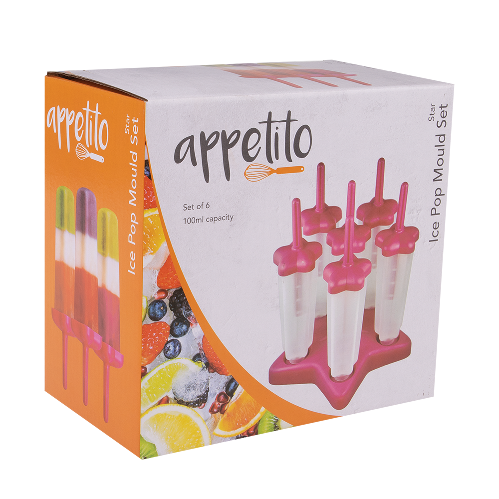 Appetito Star Ice Pop Mould Set of 6 – Fuchsia