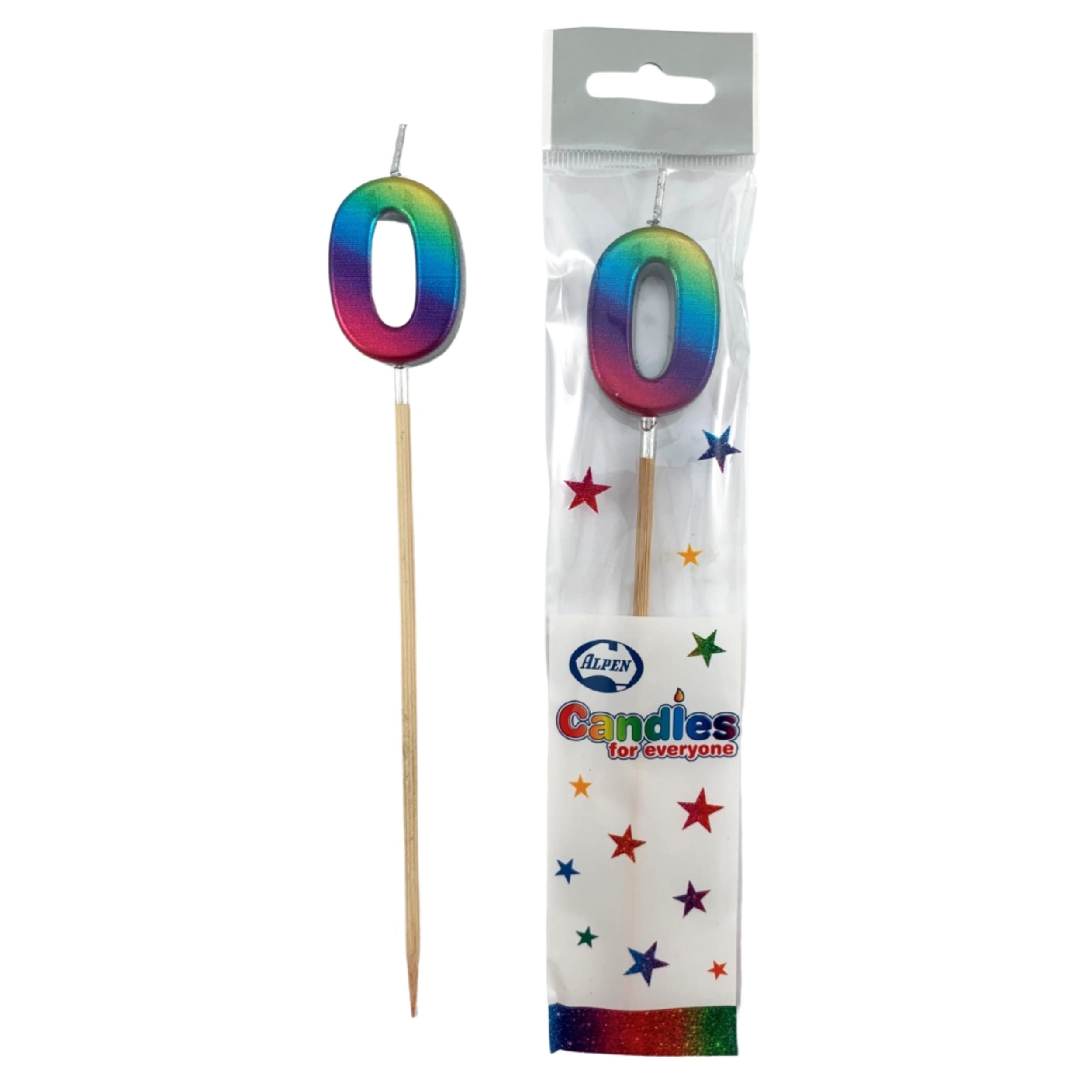 Occasions Rainbow Metallic Long Stick Candle #0