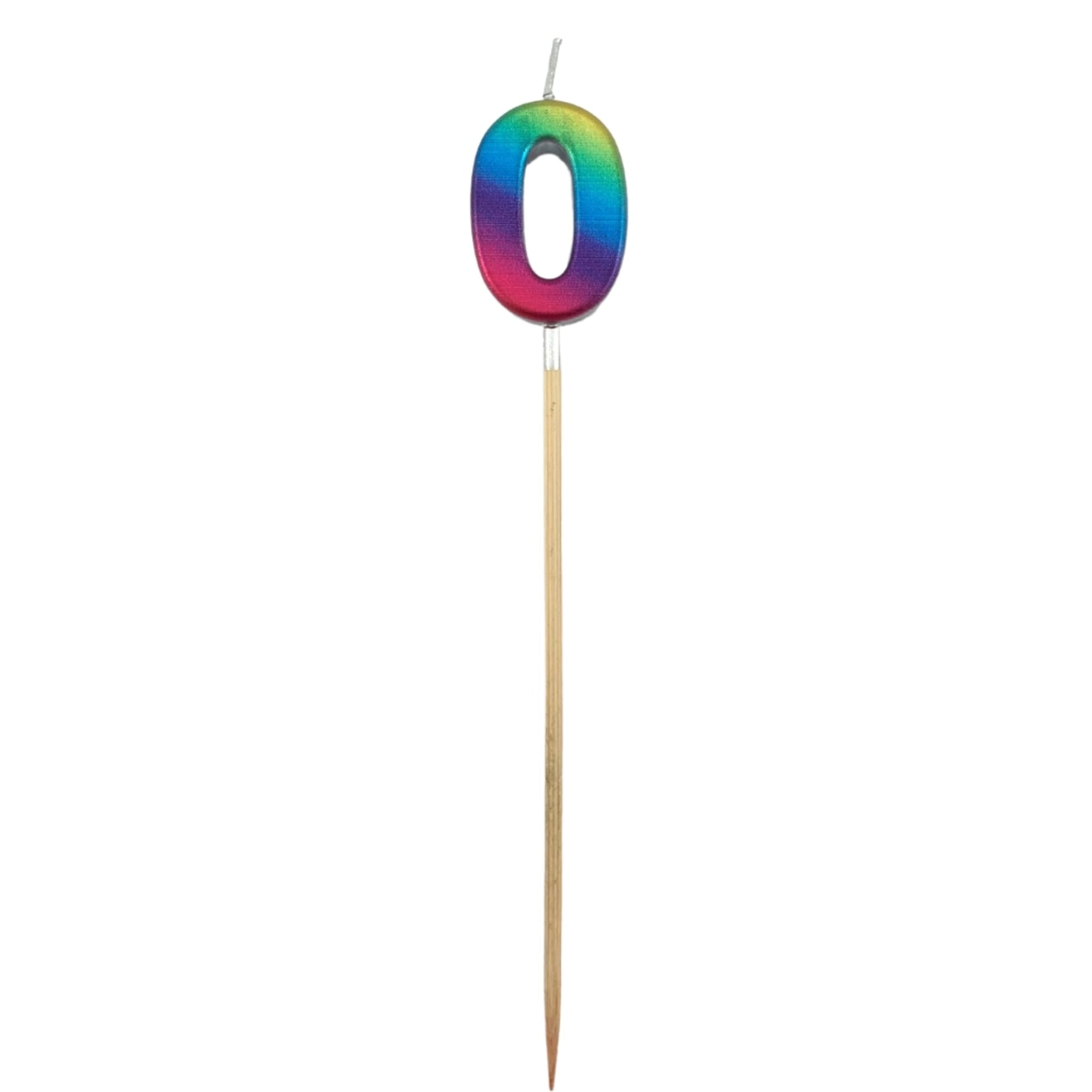 Occasions Rainbow Metallic Long Stick Candle #0