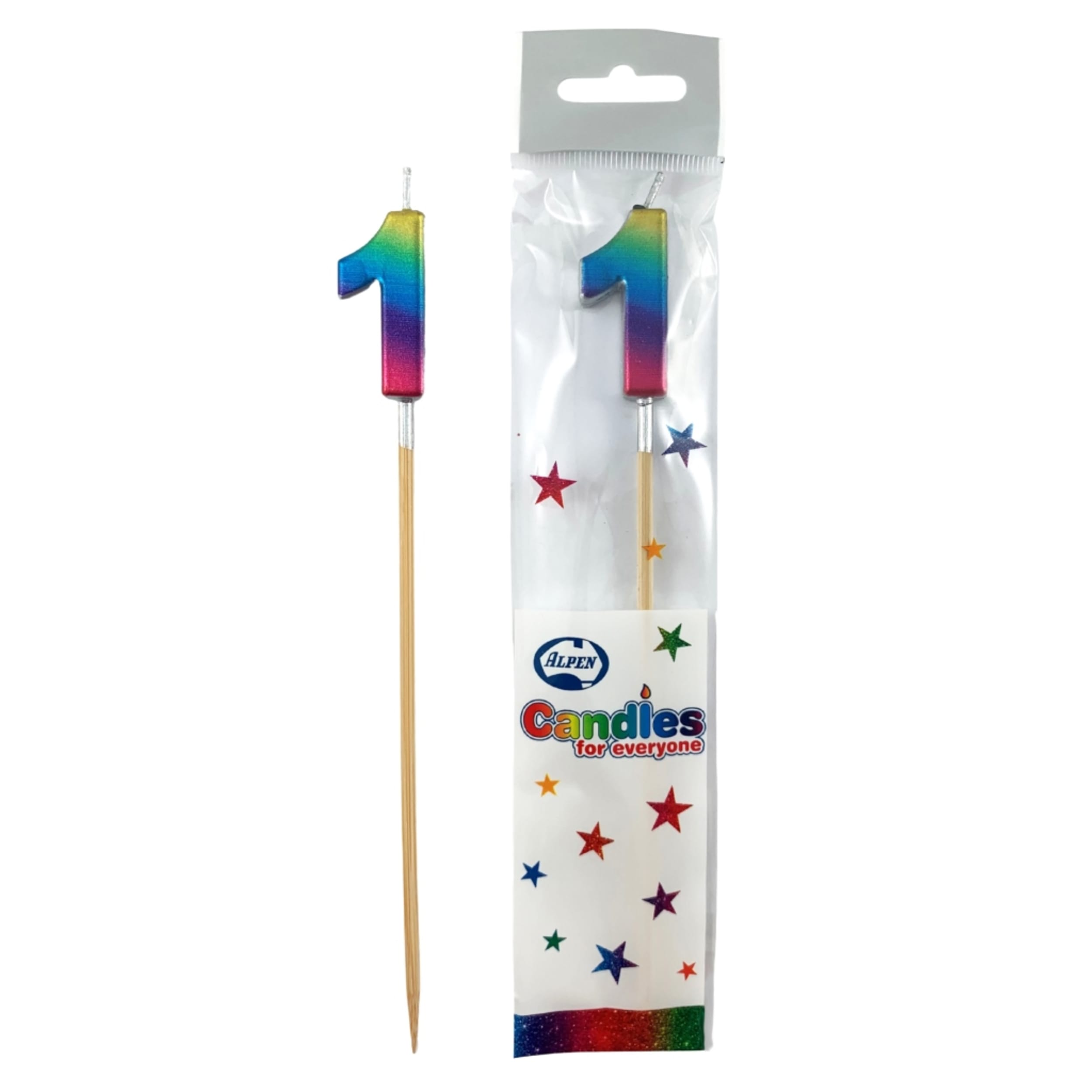 Occasions Rainbow Metallic Long Stick Candle #1
