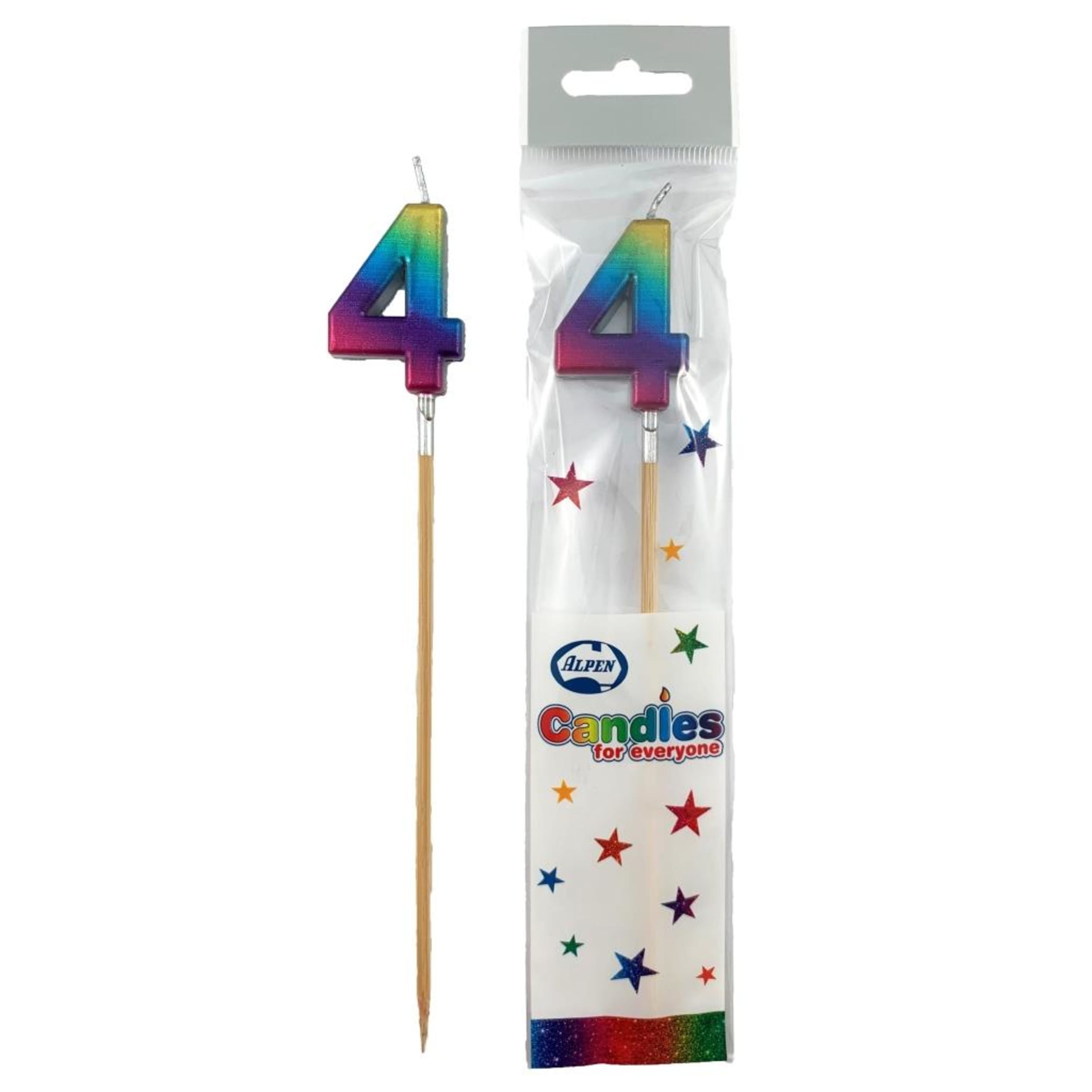 Occasions Rainbow Metallic Long Stick Candle #4
