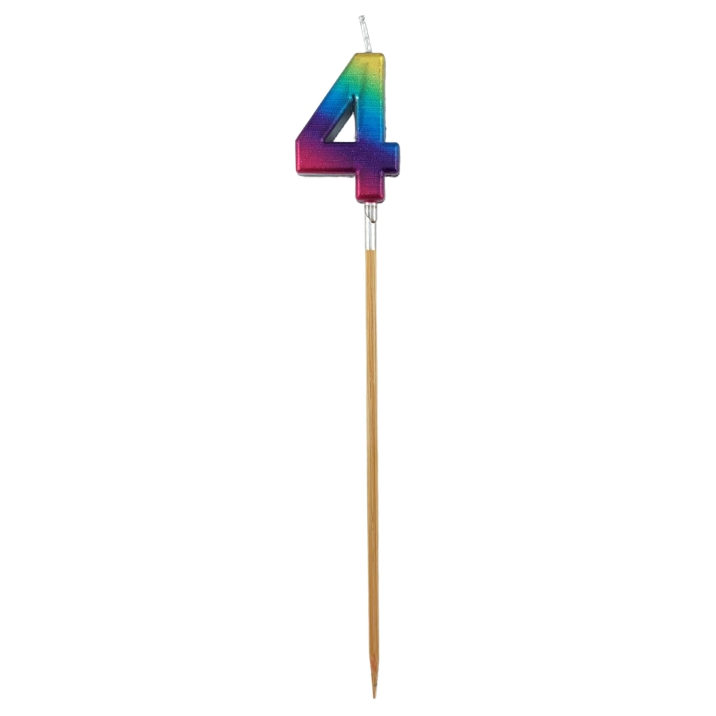 Occasions Rainbow Metallic Long Stick Candle #4