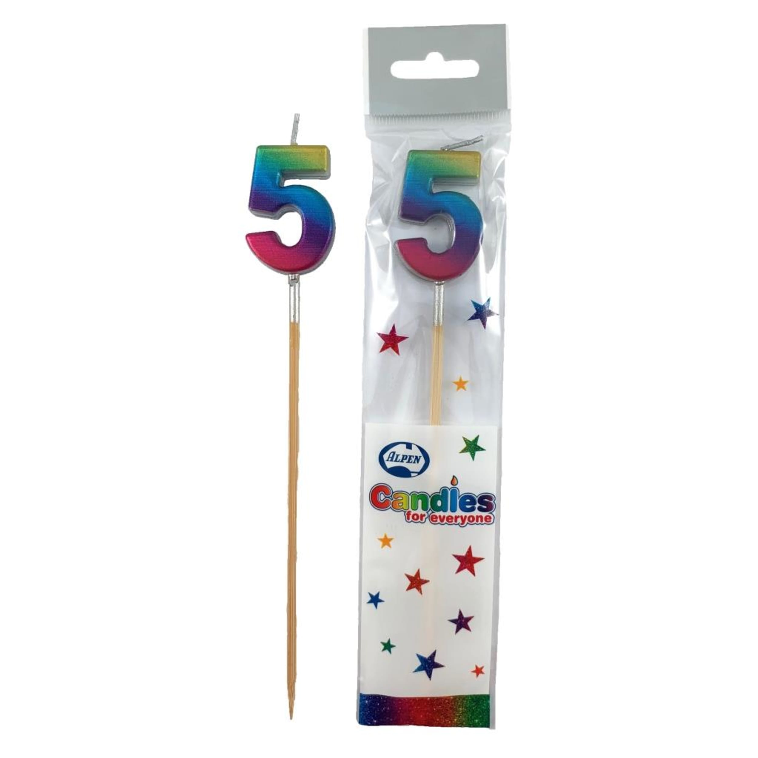 Occasions Rainbow Metallic Long Stick Candle #5