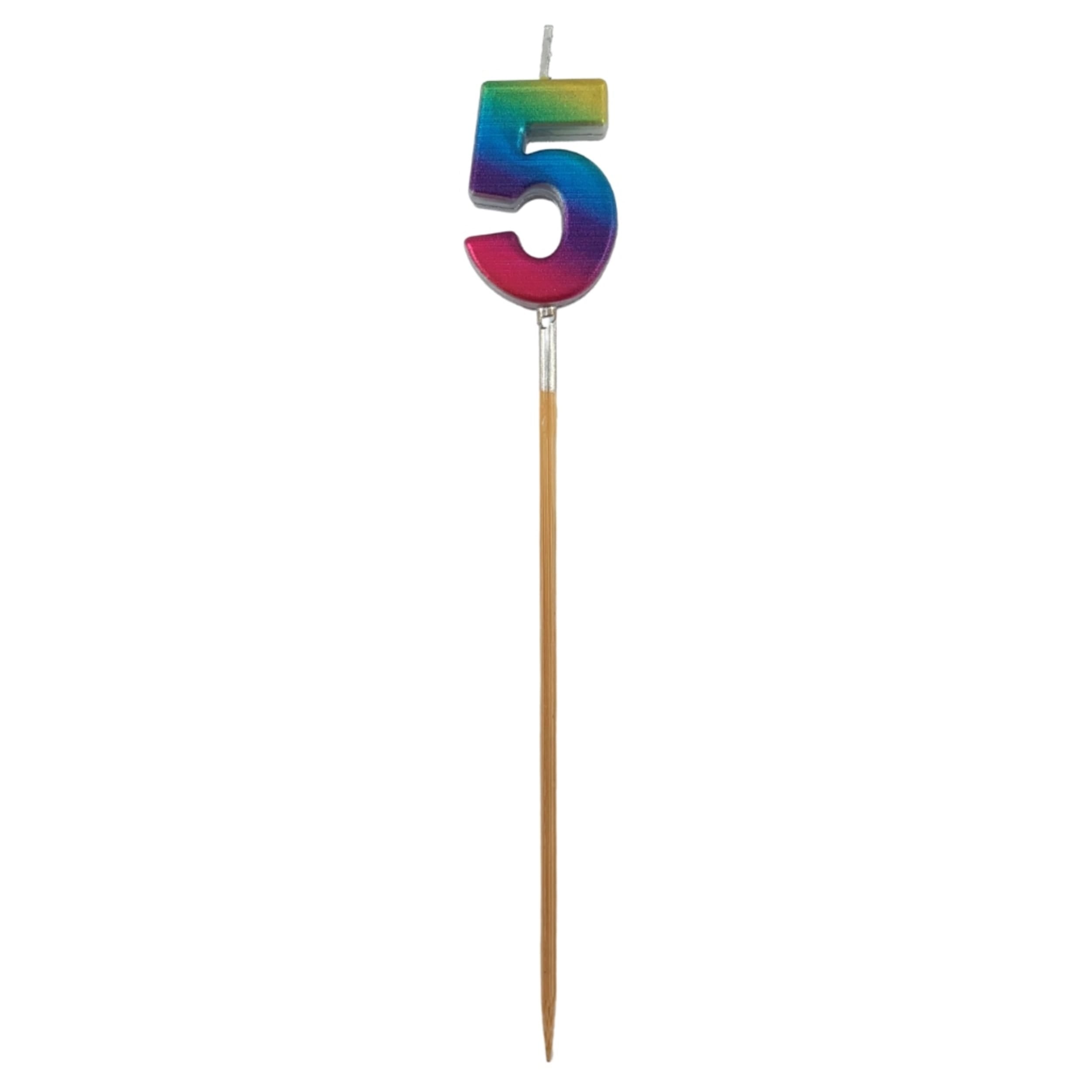 Occasions Rainbow Metallic Long Stick Candle #5