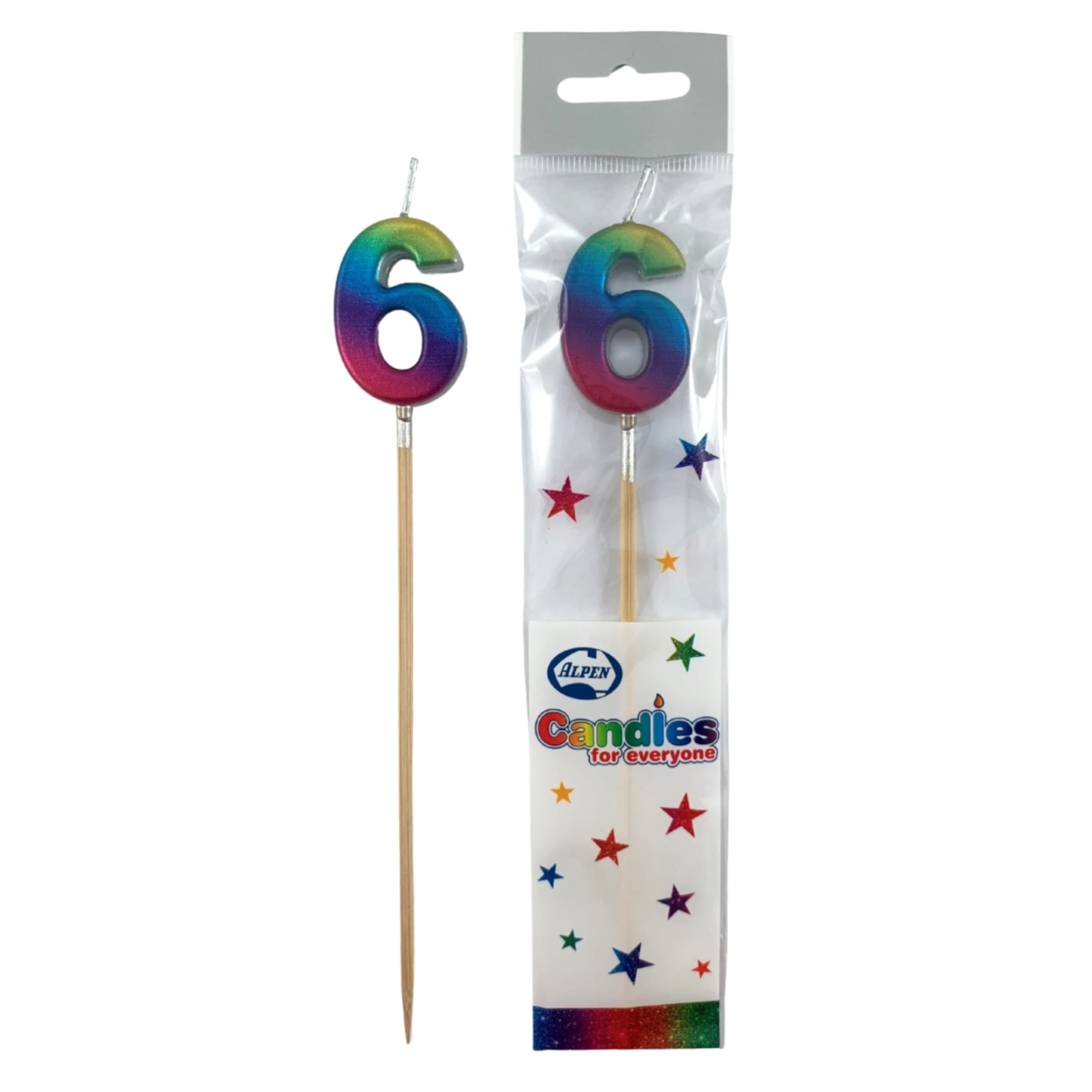 Occasions Rainbow Metallic Long Stick Candle #6