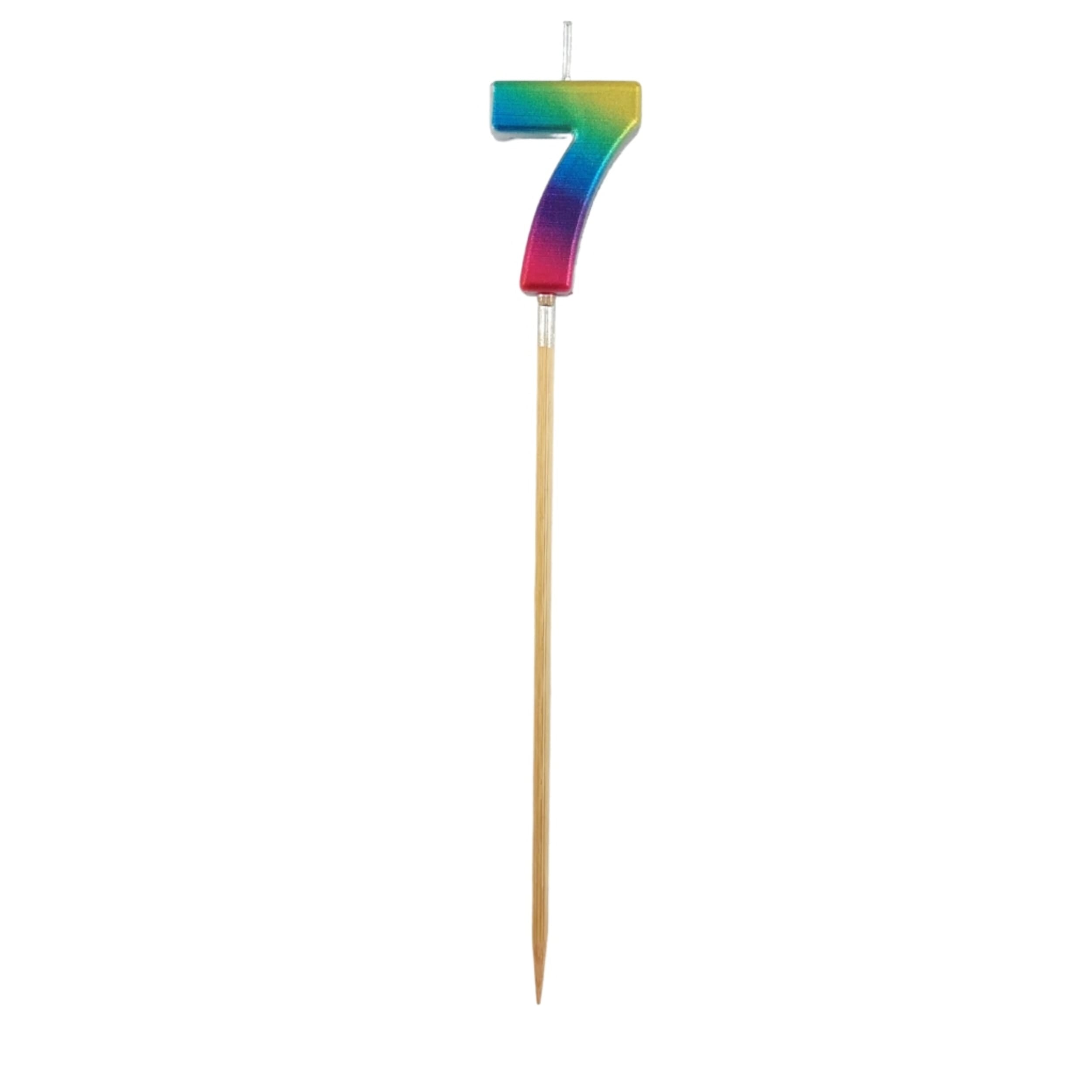 Occasions Rainbow Metallic Long Stick Candle #7