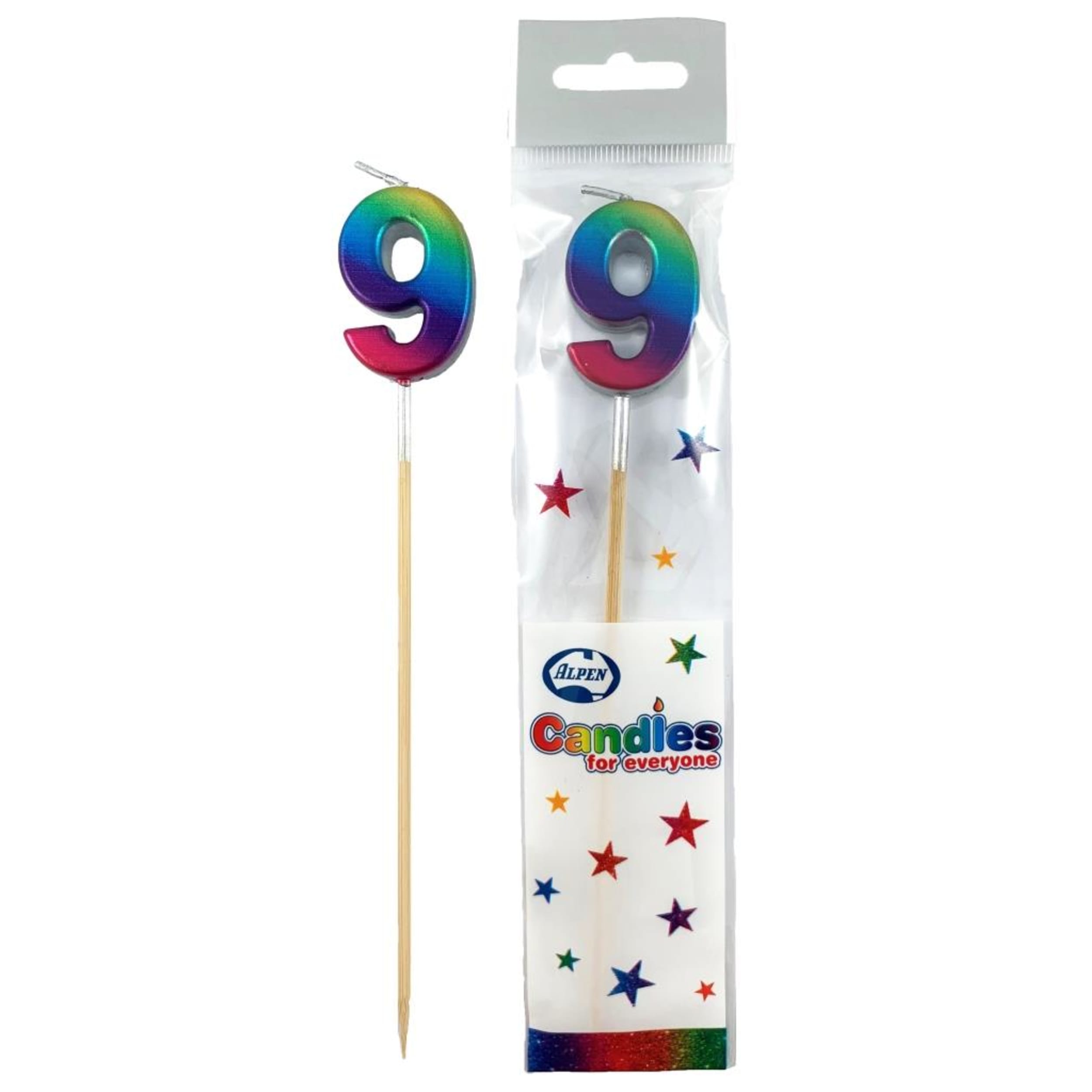 Occasions Rainbow Metallic Long Stick Candle #9