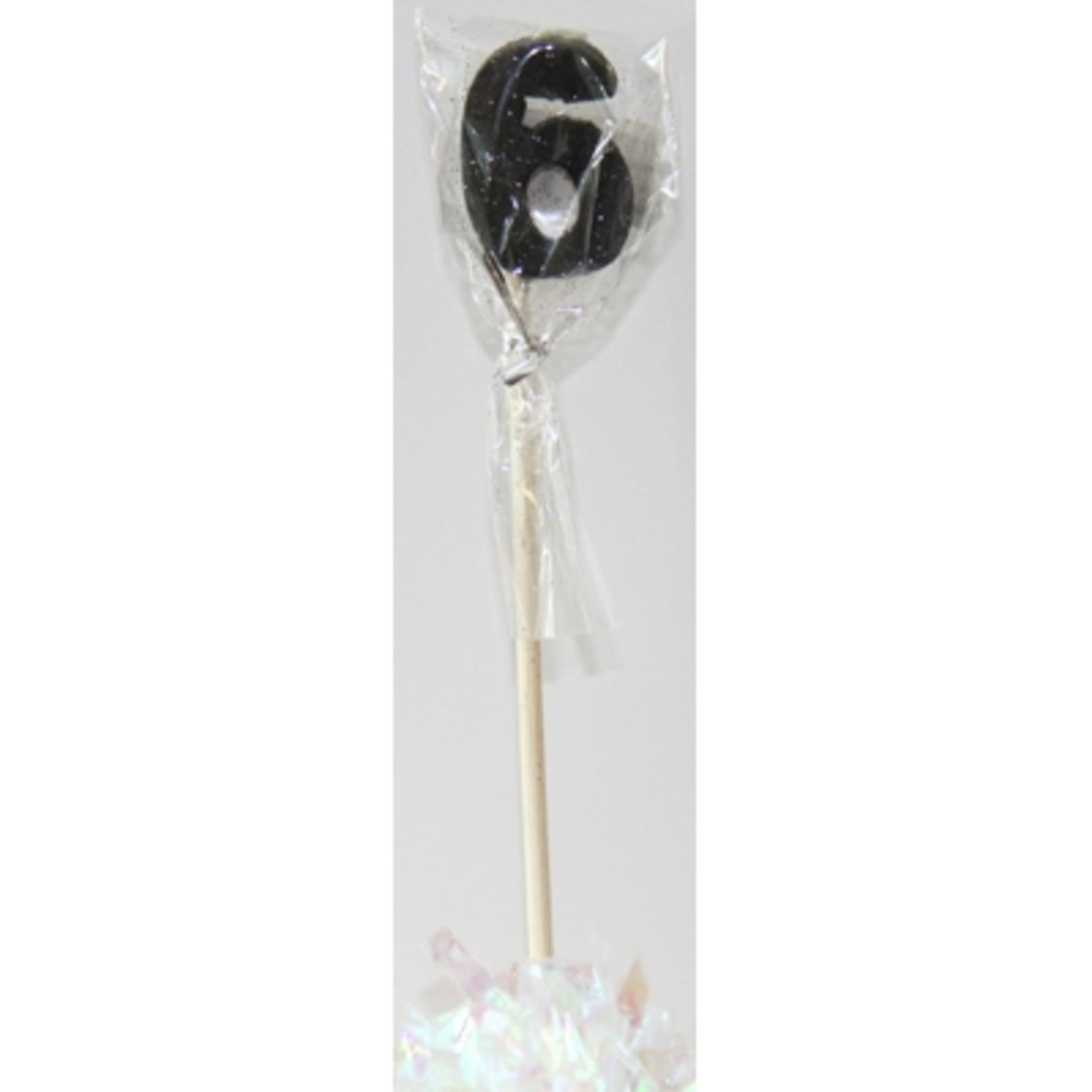 Occasions Black Glitter Long Stick Candle #6