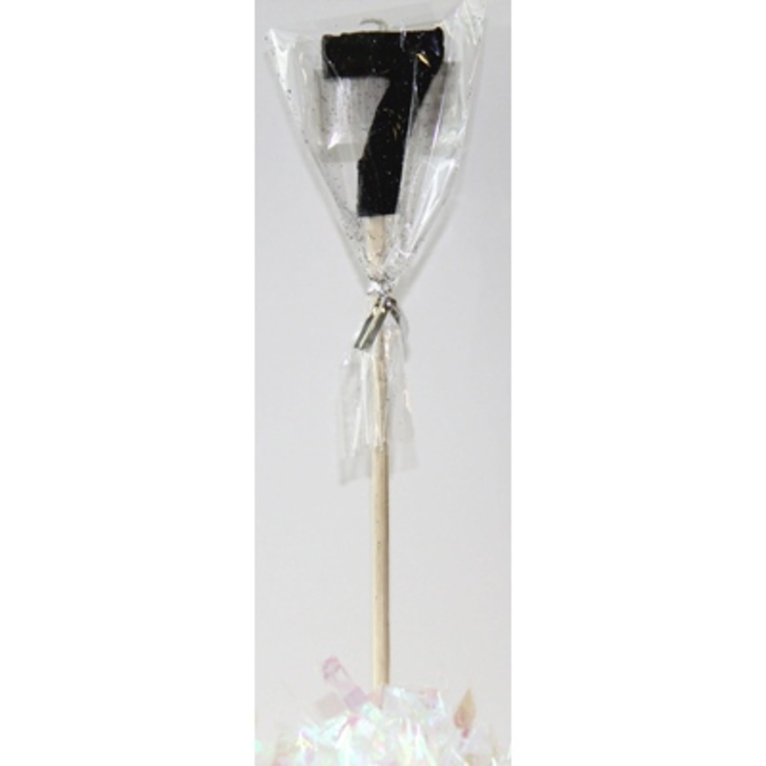 Occasions Black Glitter Long Stick Candle #7