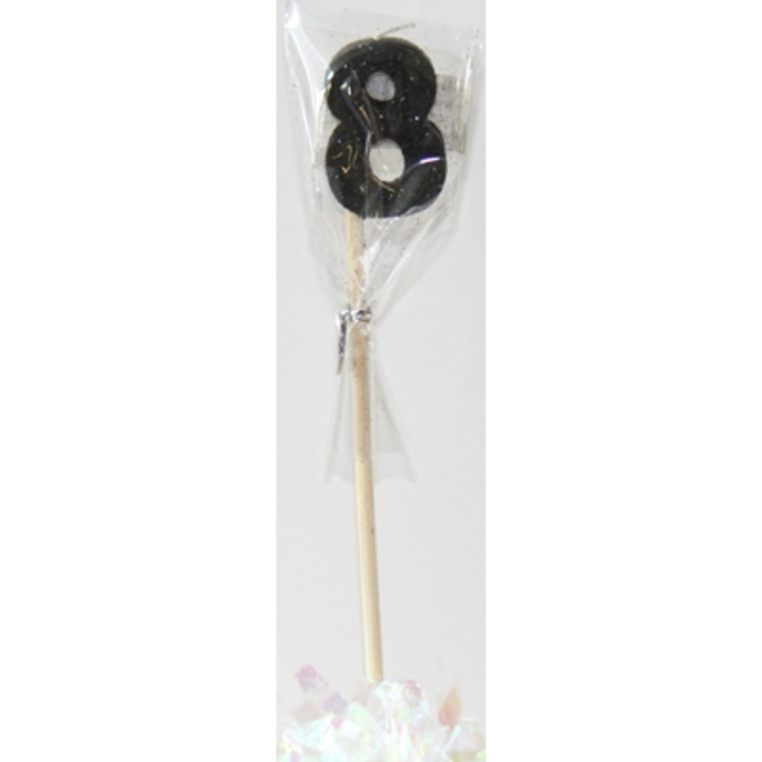 Occasions Black Glitter Long Stick Candle #8