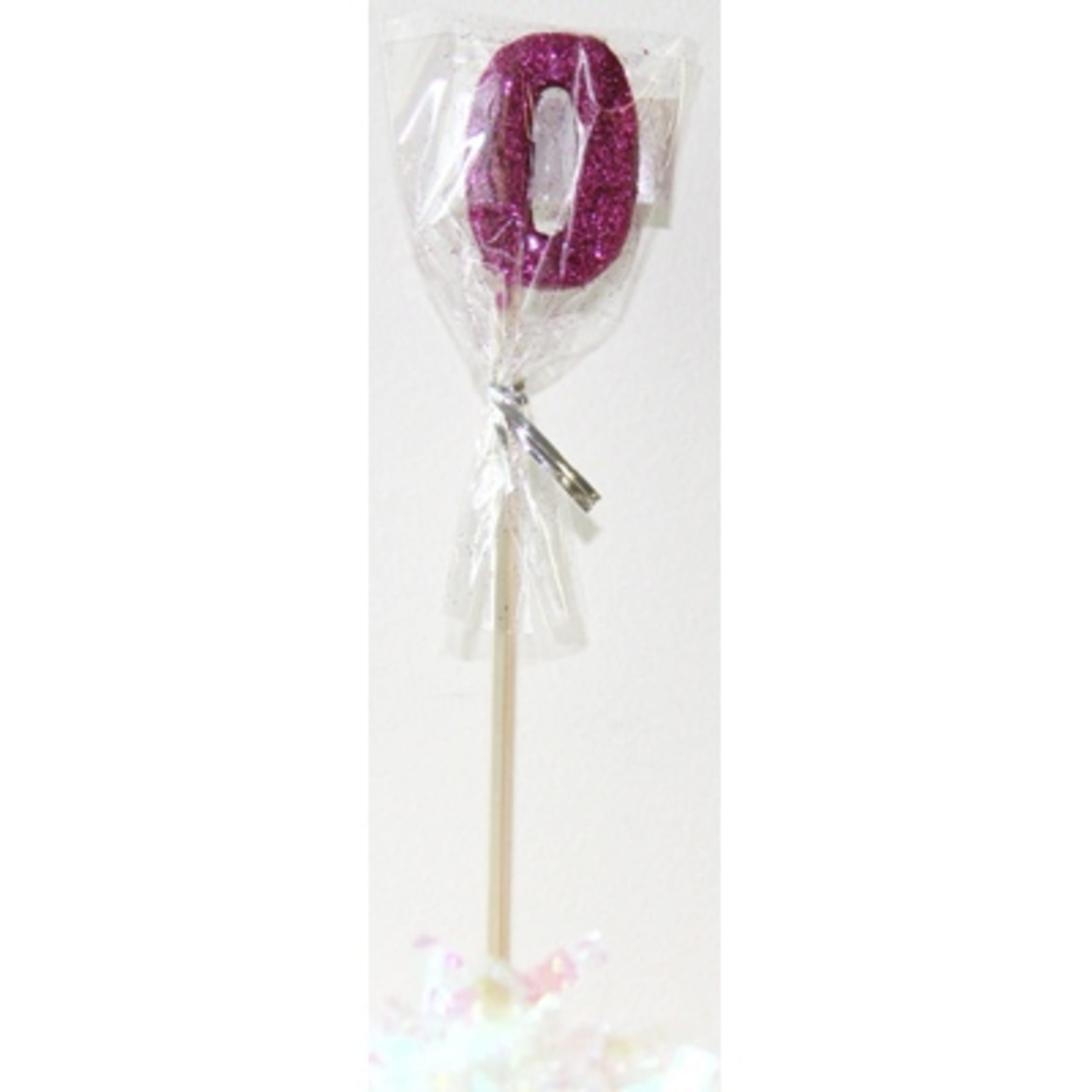 Occasions Pink Glitter Long Stick Candle #0
